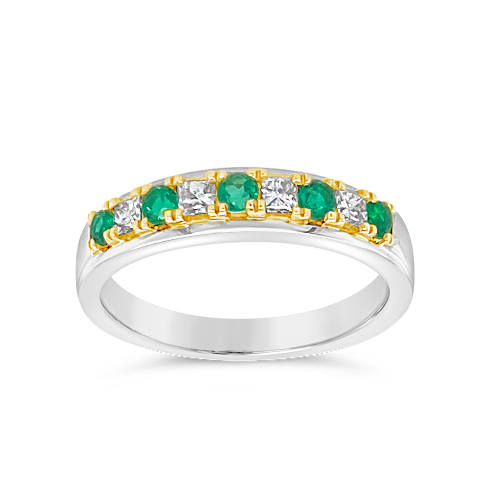 Irisa By Martin Binder Round Emerald & Diamond Ring