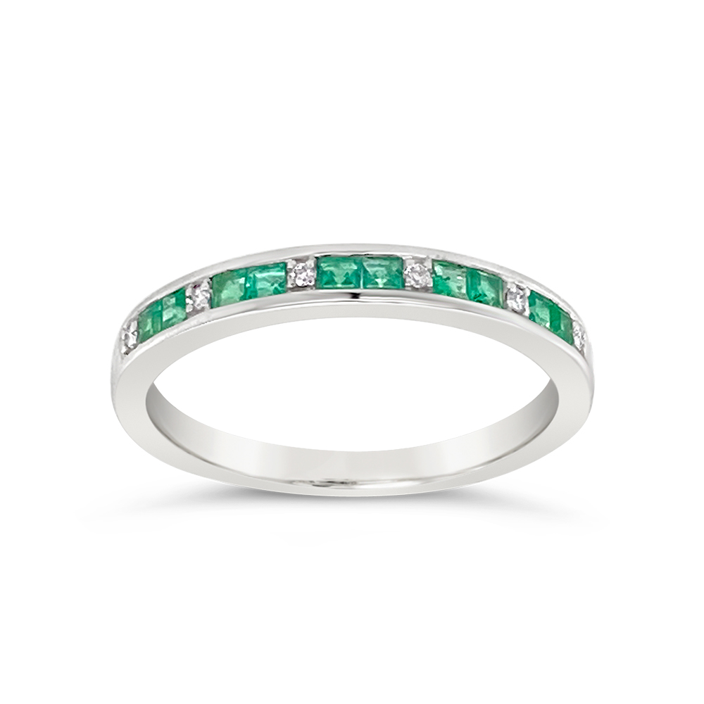 Irisa By Martin Binder Princess Emerald & Diamond Ring