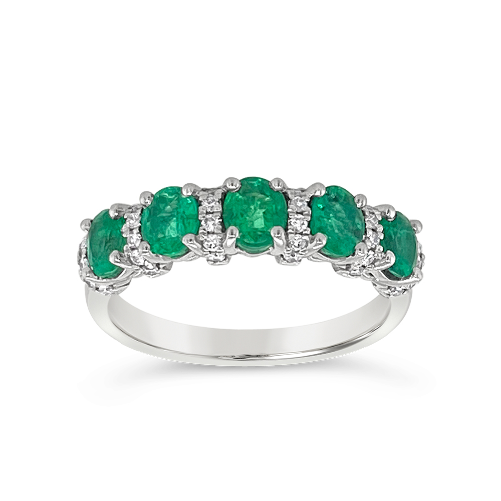 Irisa By Martin Binder Oval Emerald & Diamond Ring