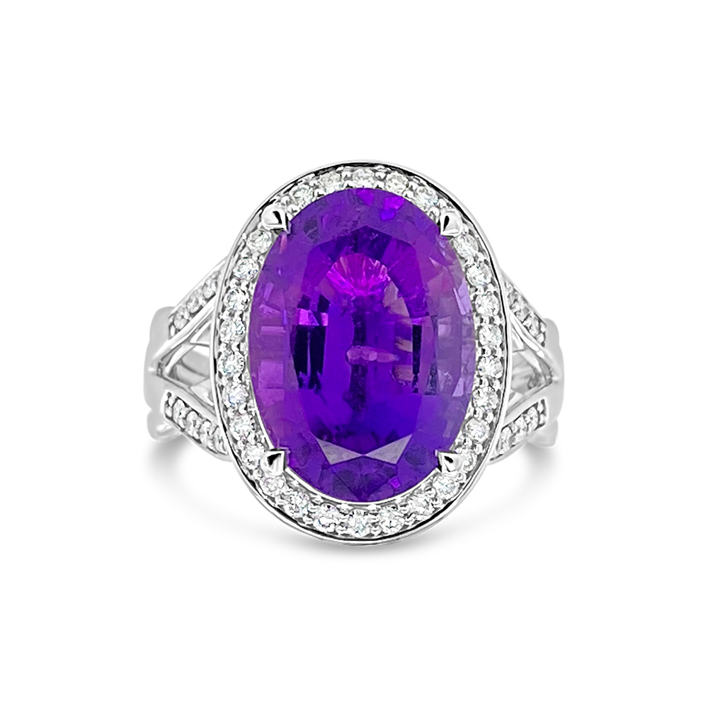 Irisa By Martin Binder Amethyst & Diamond Cocktail Ring