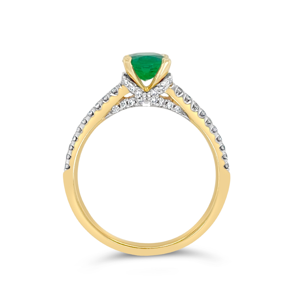 Irisa By Martin Binder Oval Emerald & Diamond Ring