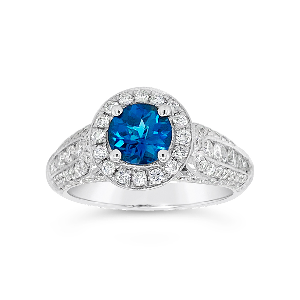 Irisa By Martin Binder London Blue Topaz & Diamond Ring