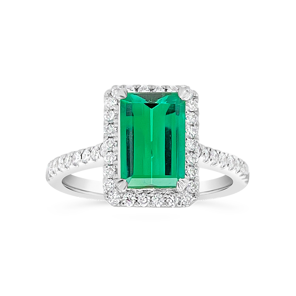 Irisa By Martin Binder Green Tourmaline & Diamond Ring