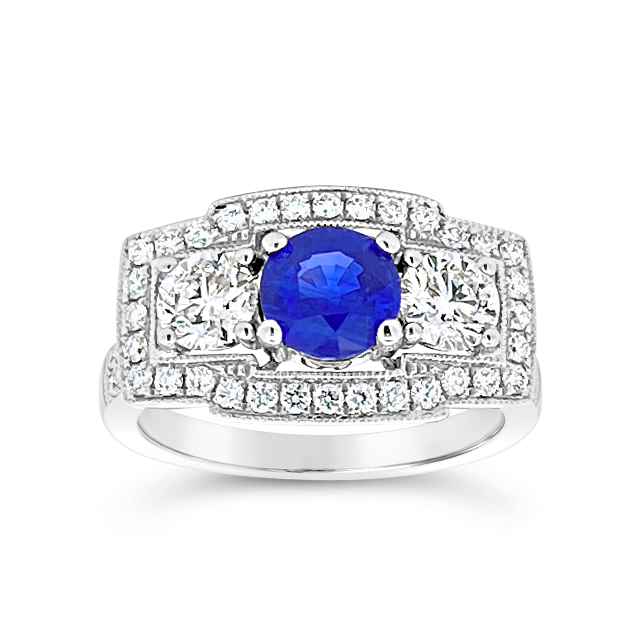 Irisa By Martin Binder Blue Sapphire & Diamond Statement Ring