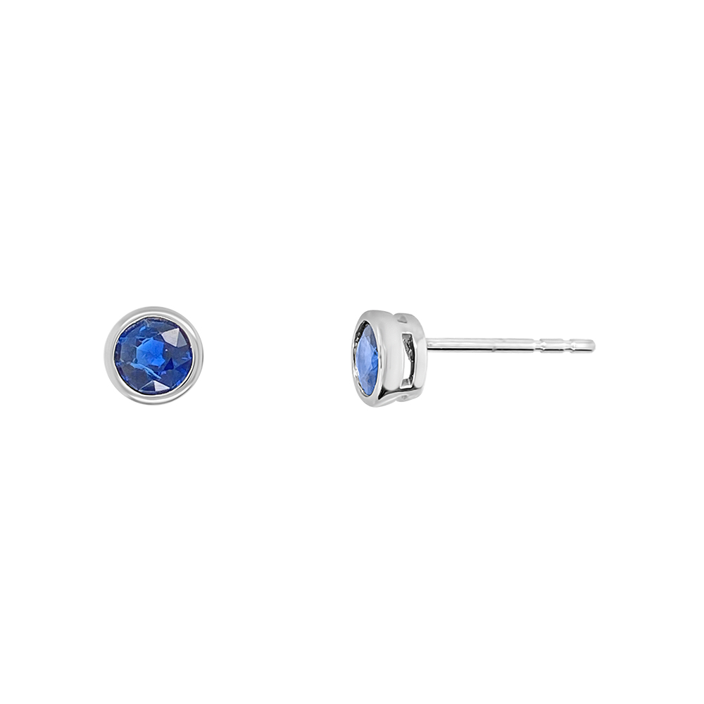 Irisa By Martin Binder Blue Sapphire Bezel Stud Earrings