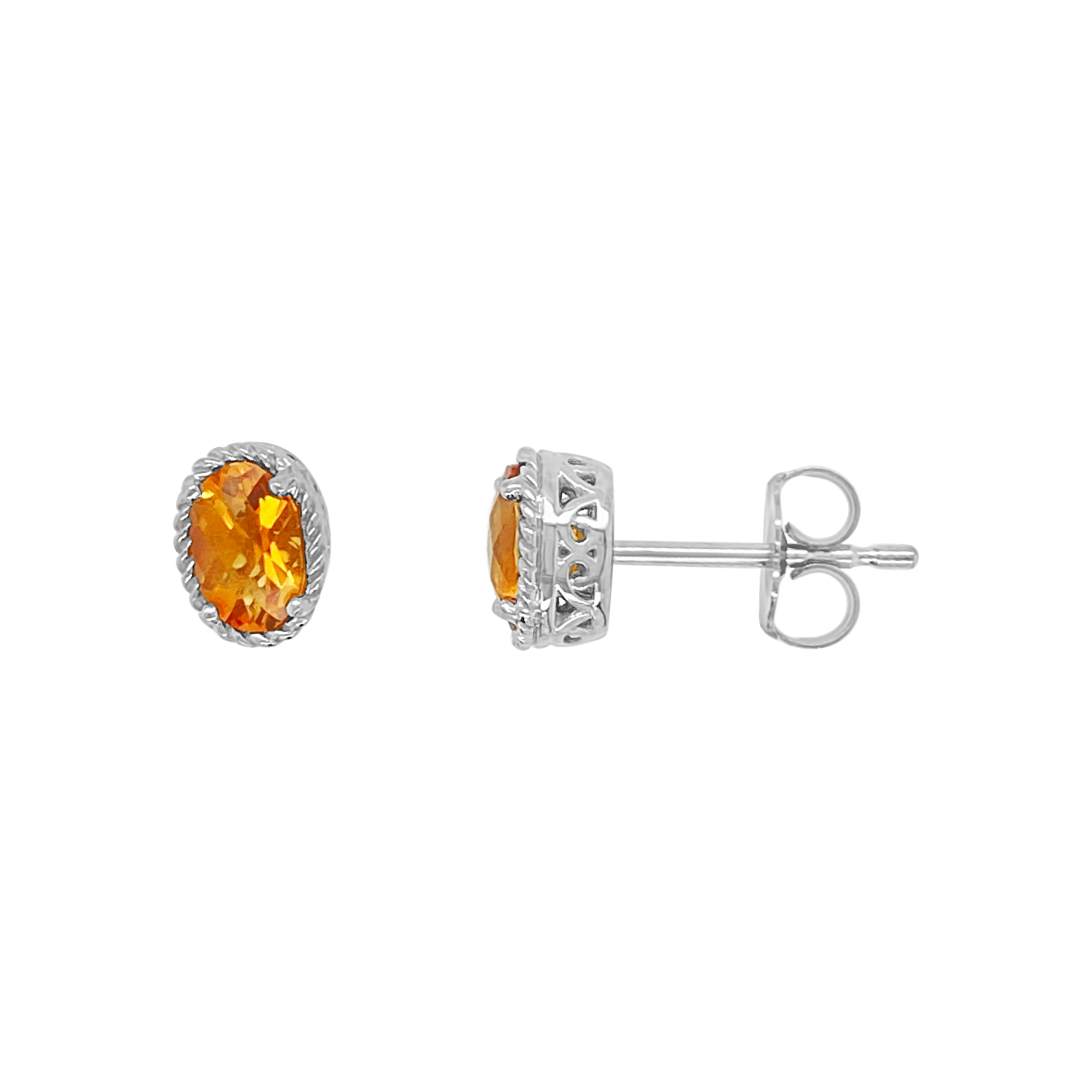 Irisa By Martin Binder Oval Rope Citrine Stud Earrings