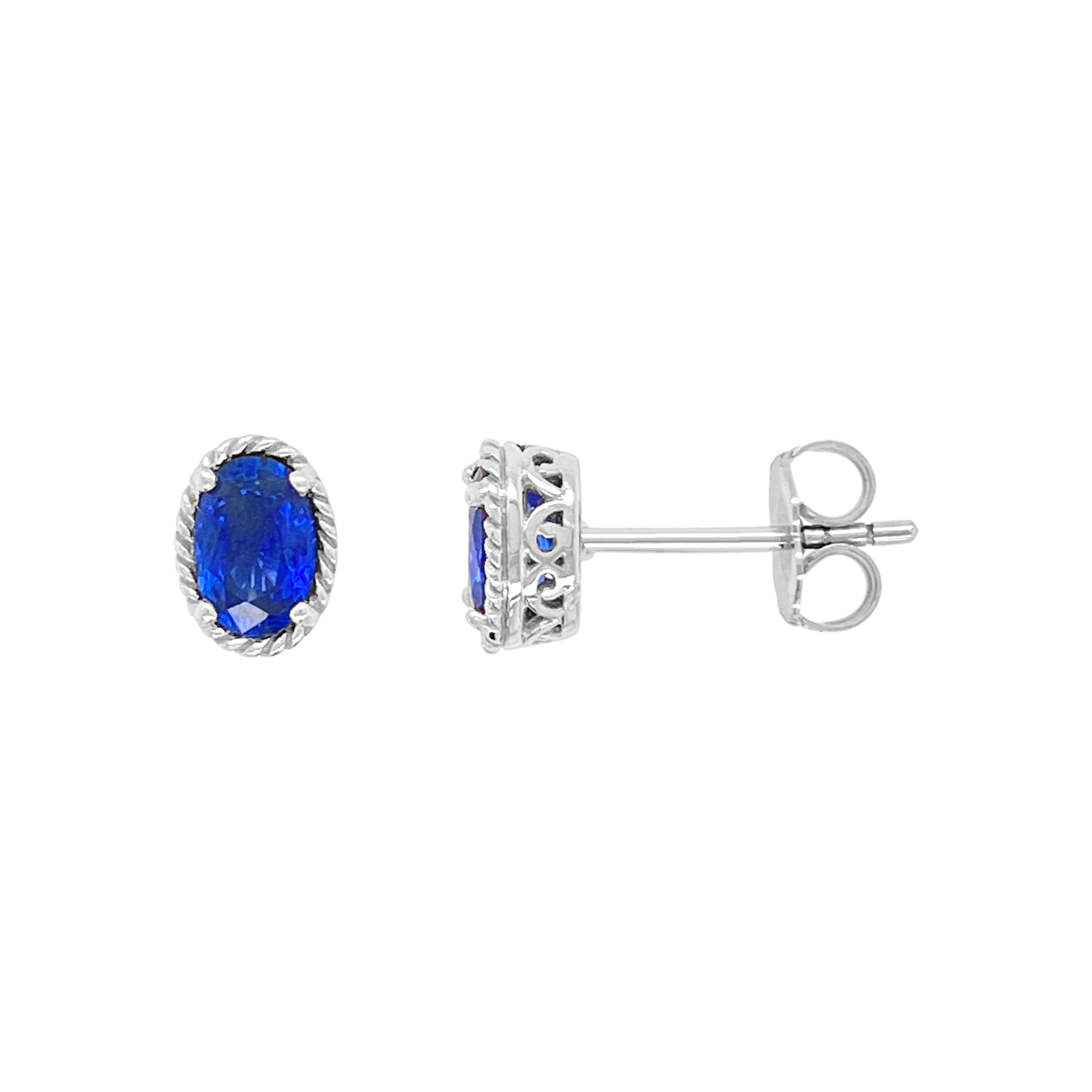 Irisa By Martin Binder Blue Sapphire Rope Stud Earrings