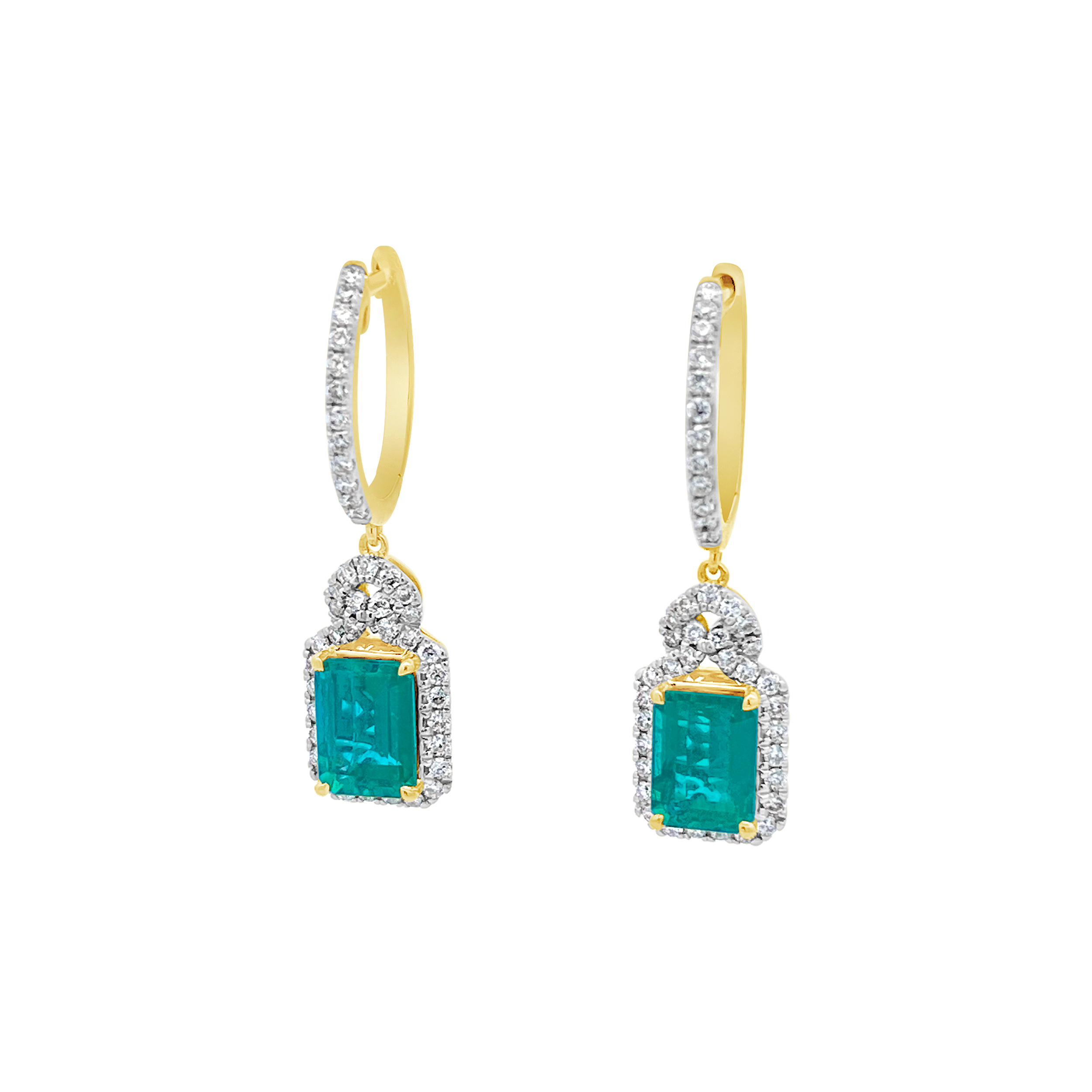 Irisa By Martin Binder Emerald & Diamond Dangle Earrings