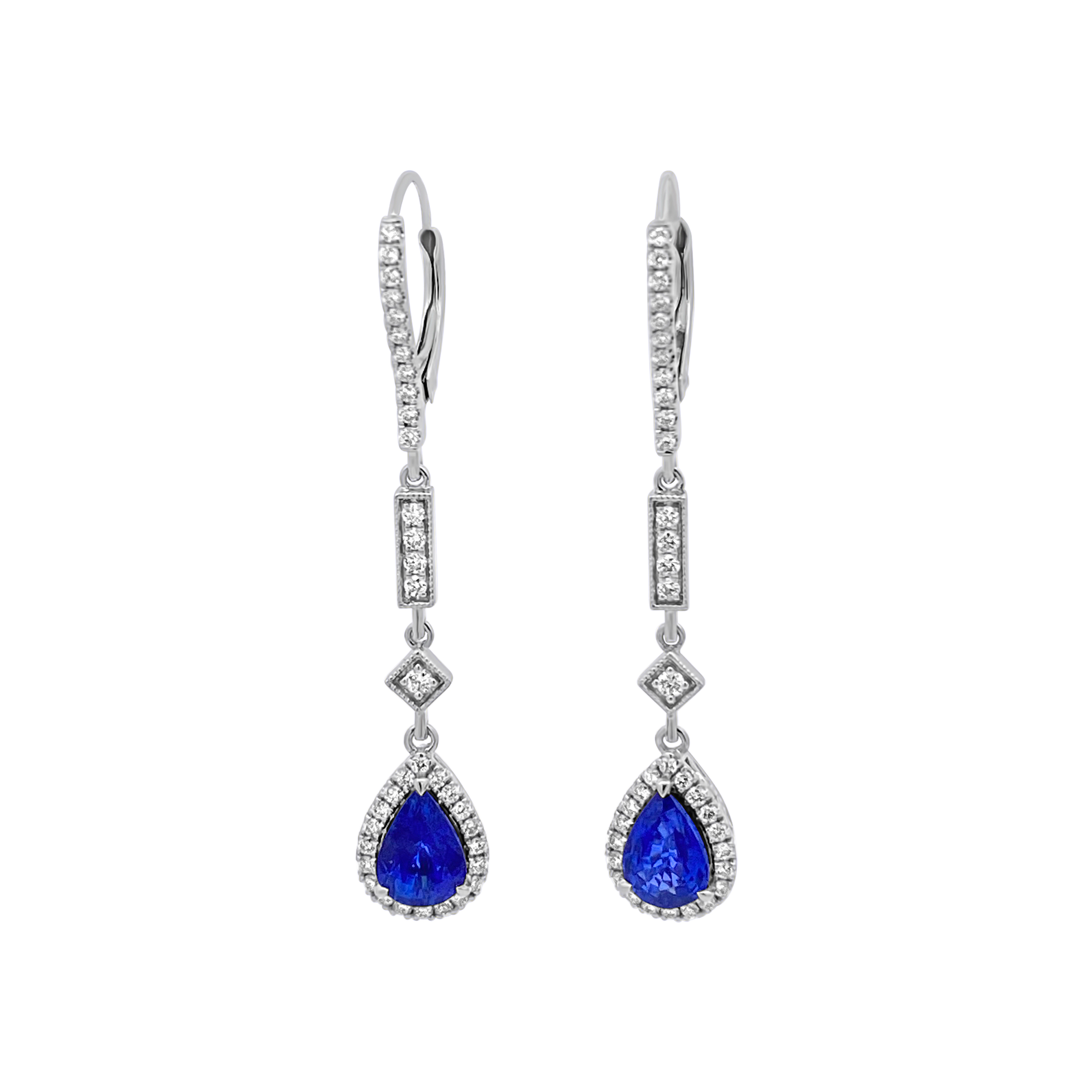 Irisa By Martin Binder Blue Sapphire & Diamond Dangle Earrings