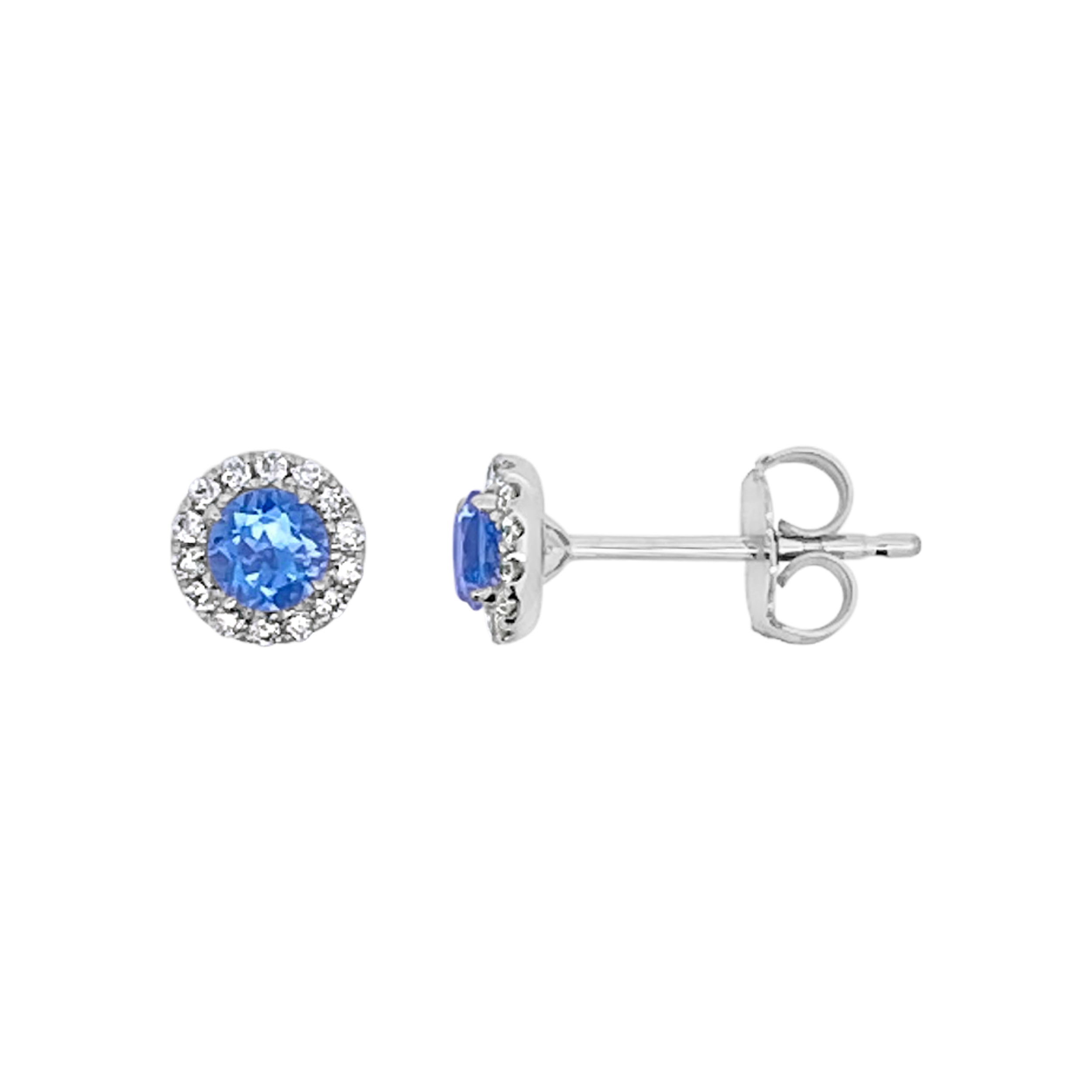 Irisa By Martin Binder Aquamarine & Diamond Halo Stud Earrings