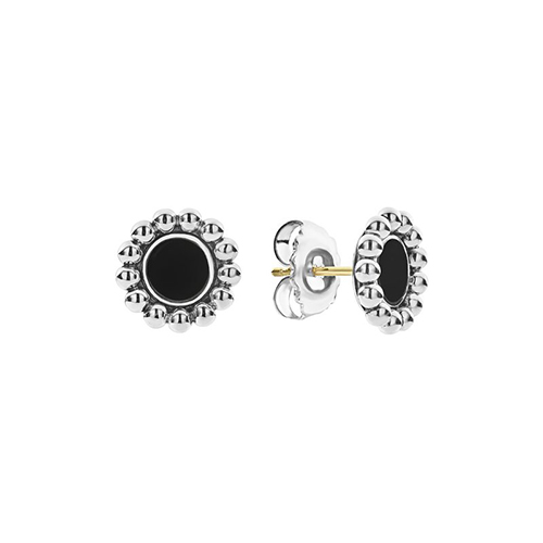 Lagos Maya Onyx Circle Stud Earrings