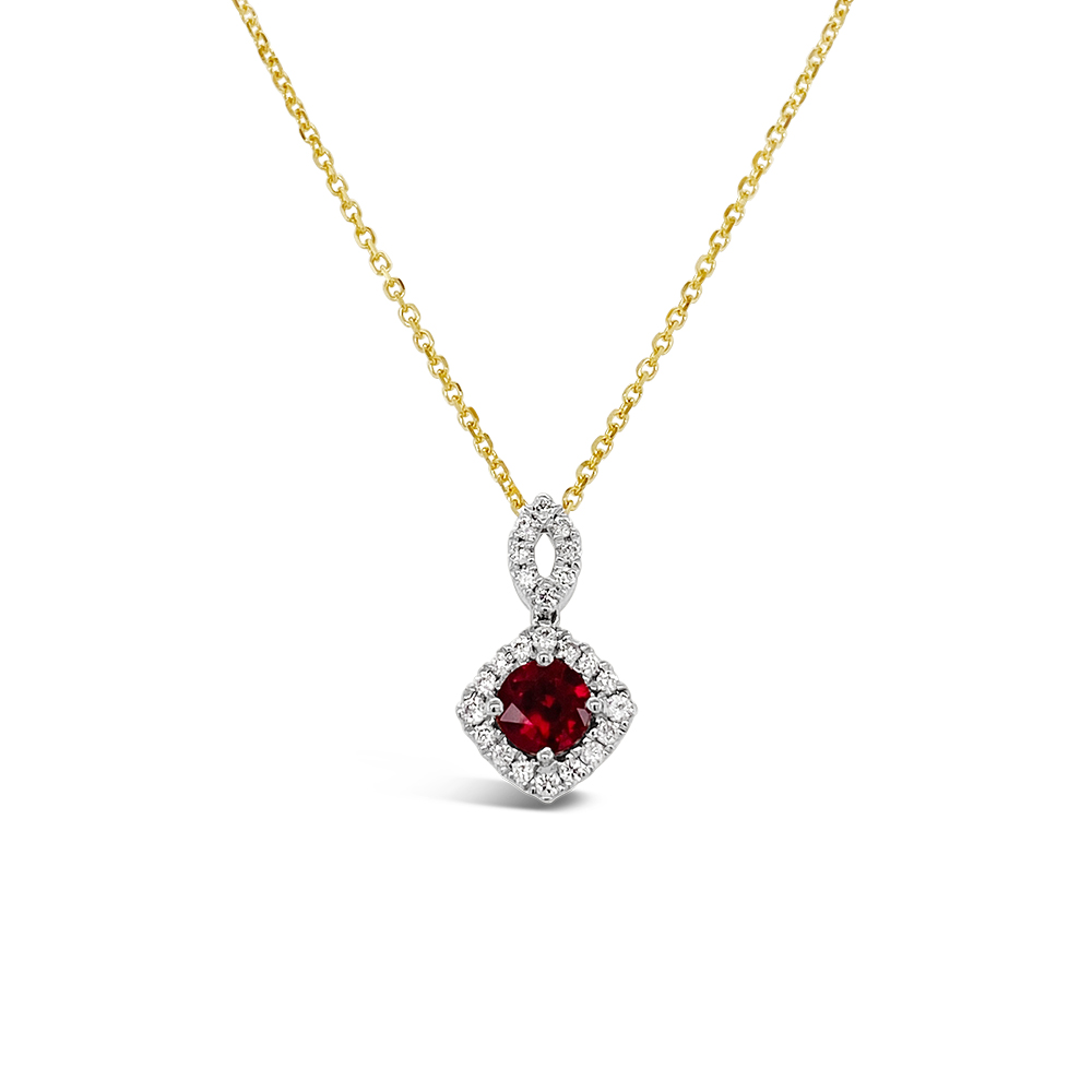 Irisa By Martin Binder Halo Ruby & Diamond Necklace