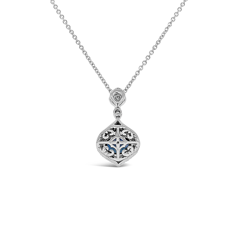 Irisa By Martin Binder Oval Blue Sapphire & Pave Diamond Necklace