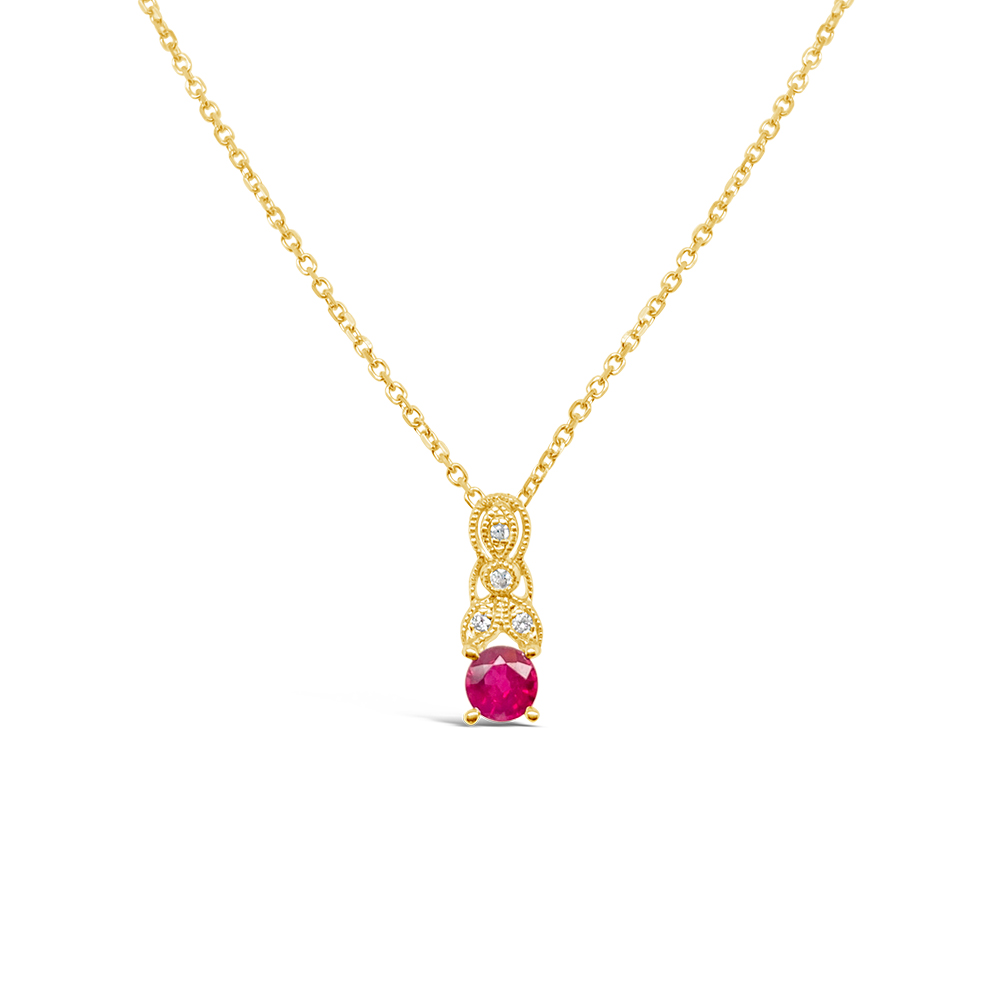 Irisa By Martin Binder Ruby & Diamond Filigree Pendant Necklace