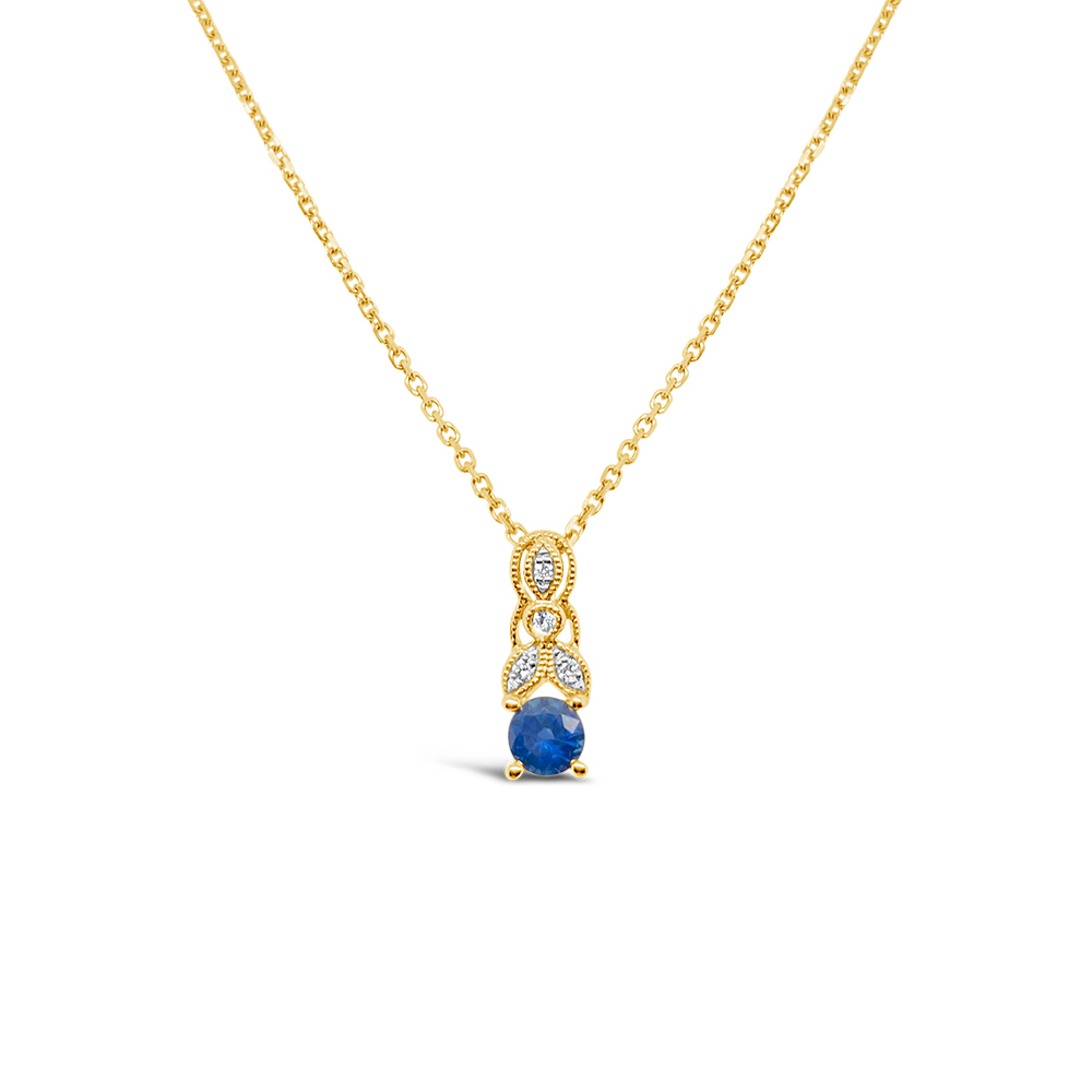 Irisa By Martin Binder Blue Sapphire & Diamond Filigree Pendant Necklace