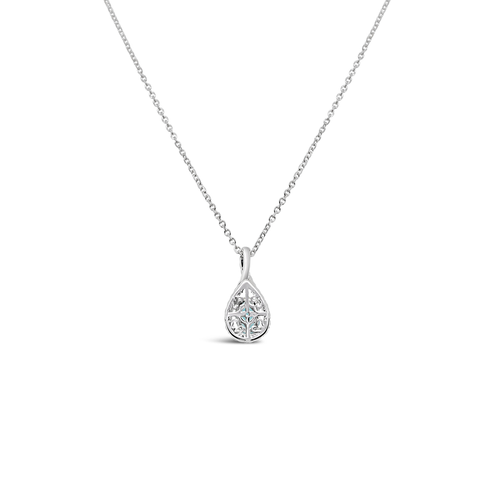 Irisa By Martin Binder Blue Zircon & Diamond Teardrop Pendant Necklace