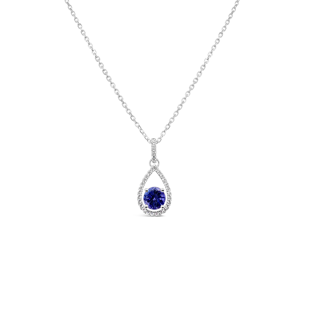 Irisa By Martin Binder Tanzanite & Diamond Teardrop Pendant Necklace