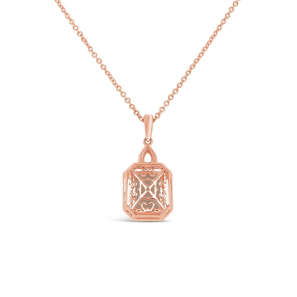 Irisa By Martin Binder Emerald Cut Morganite & Diamond Necklace