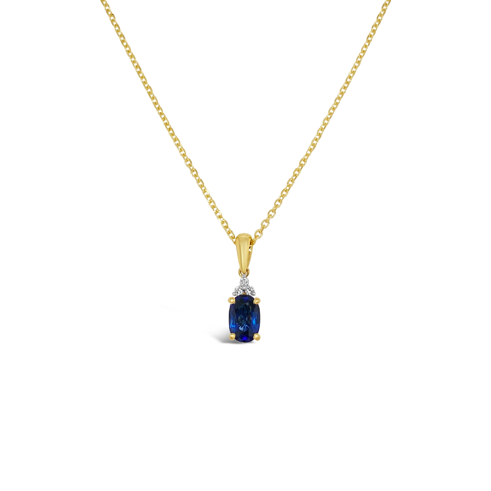 Irisa By Martin Binder Oval Blue Sapphire & Diamond Necklace