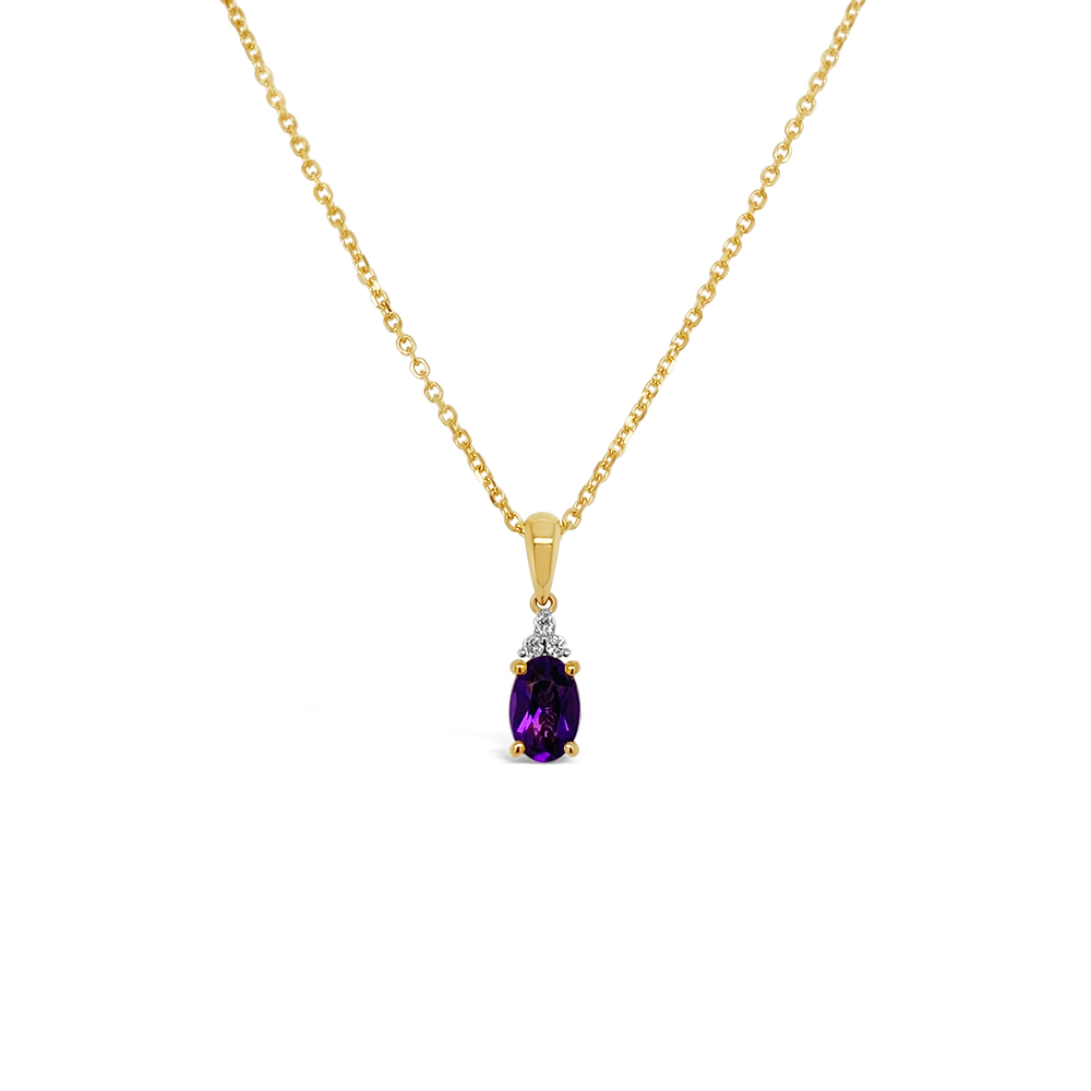 Irisa By Martin Binder Oval Amethyst & Diamond Pendant Necklace