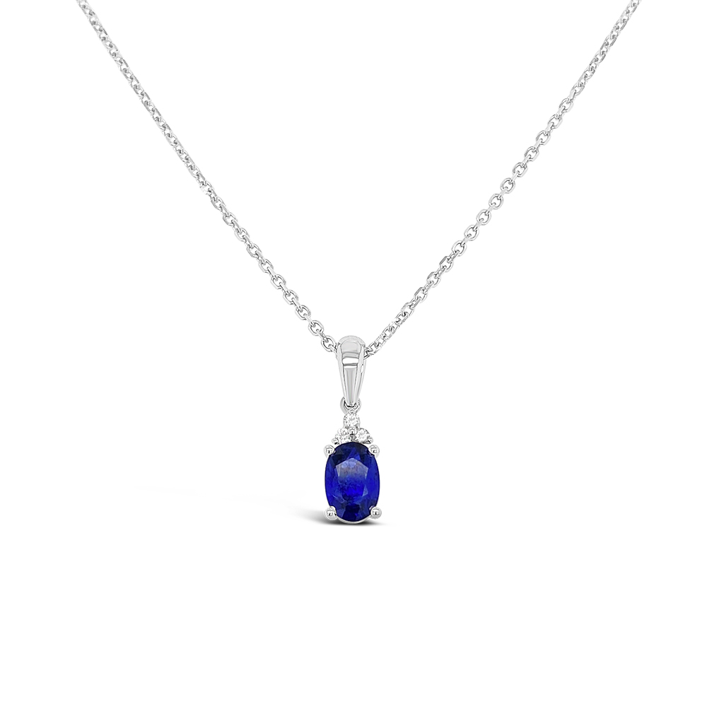 Irisa By Martin Binder Oval Blue Sapphire & Diamond Accent Necklace