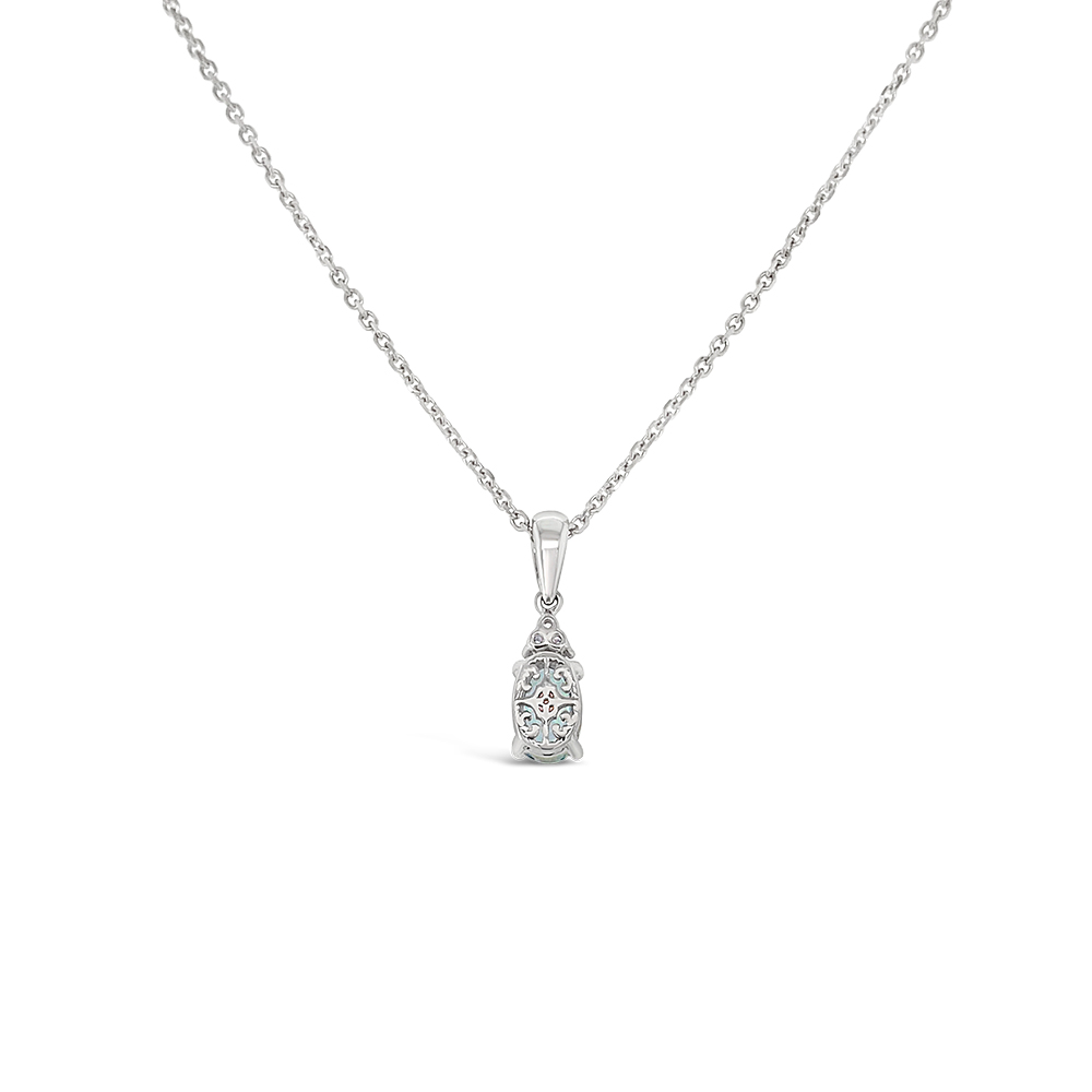 Irisa By Martin Binder Oval Aquamarine & Diamond Necklace