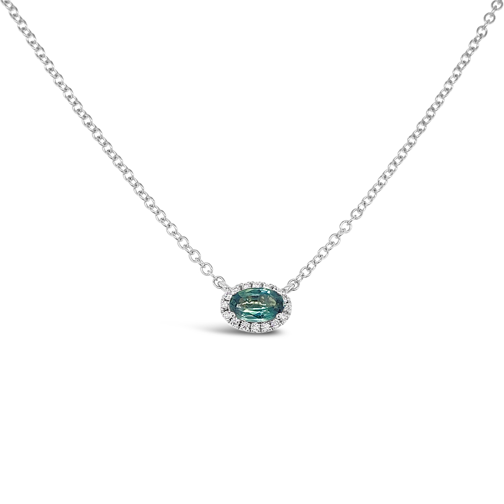 Irisa By Martin Binder Oval Alexandrite & Diamond Halo Necklace