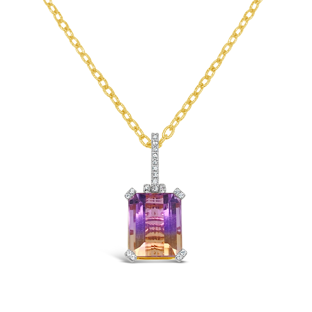 Irisa By Martin Binder Statement Ametrine & Diamond Necklace