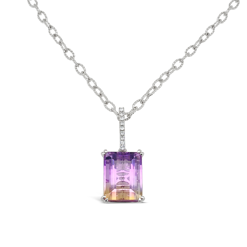 Irisa By Martin Binder Statement Ametrine & Diamond Necklace