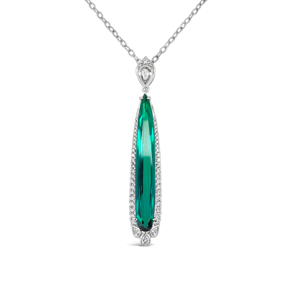 Irisa By Martin Binder Briolette Tourmaline & Diamond Necklace