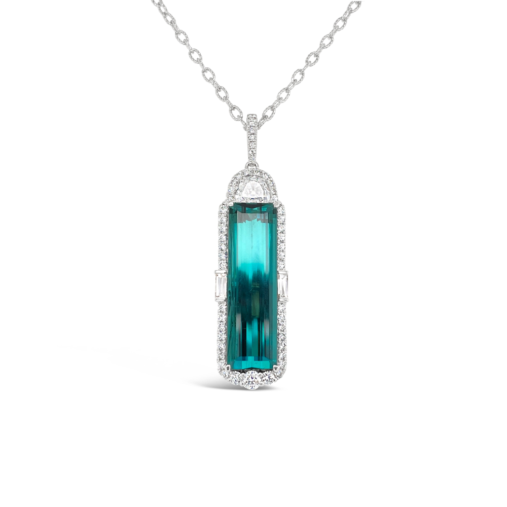 Irisa By Martin Binder Tourmaline & Diamond Half Moon Necklace