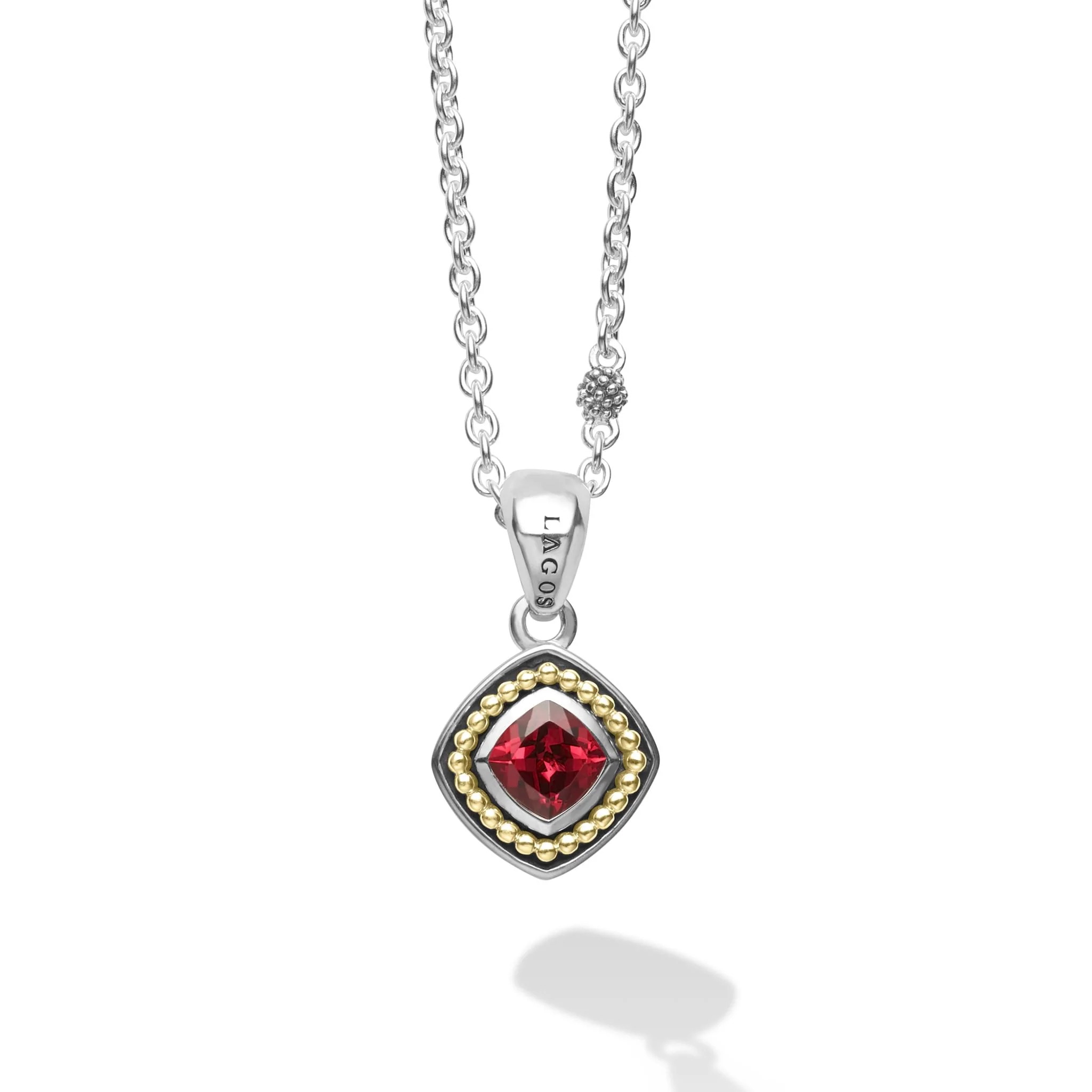 Lagos Caviar Color Rhodolite Garnet Pendant Necklace