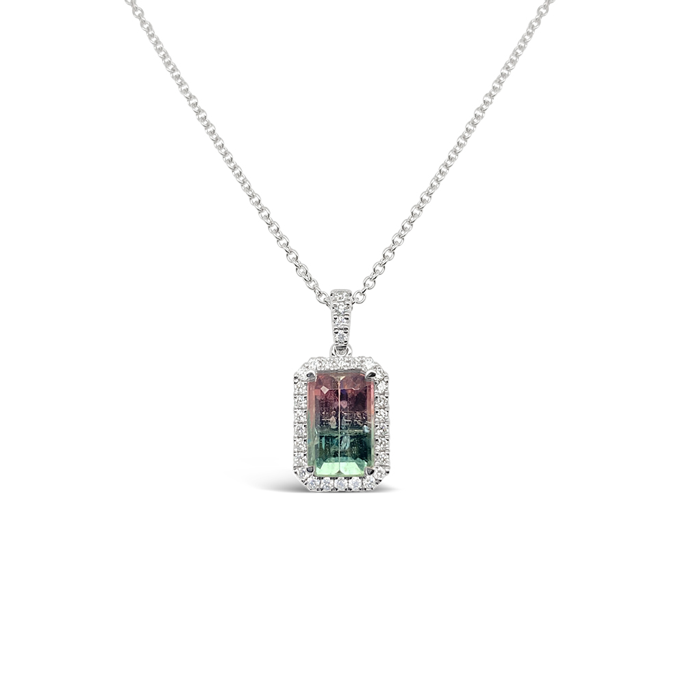 Irisa By Martin Binder Bi-color Tourmaline & Diamond Pendant Necklace