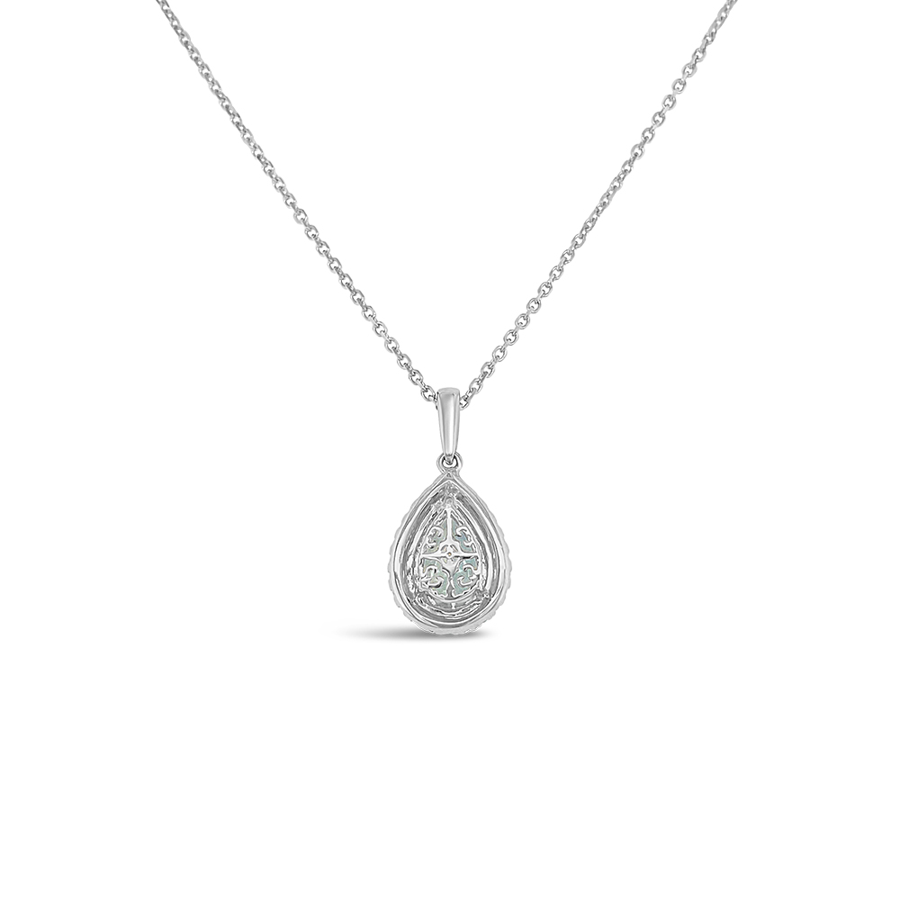 Irisa By Martin Binder Pear Cut Aquamarine & Diamond Necklace