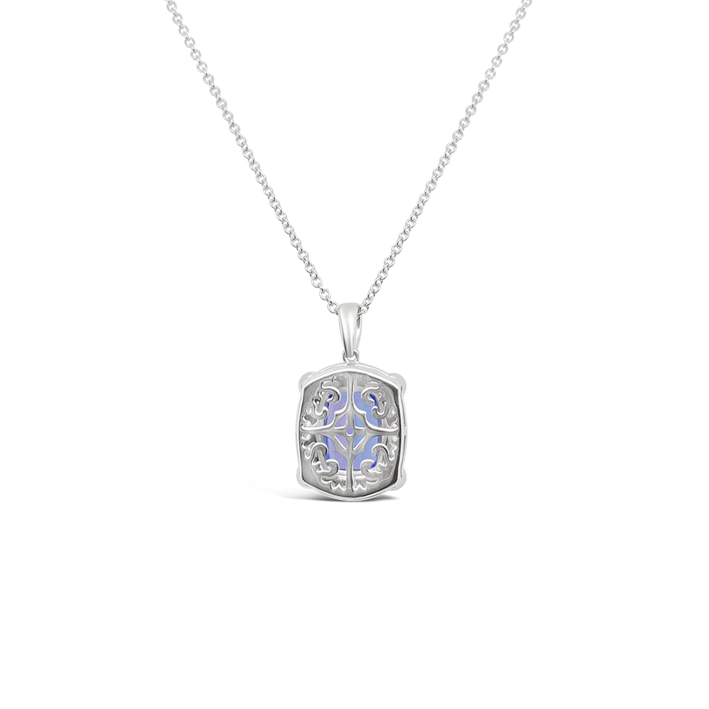 Irisa By Martin Binder Tanzanite & Diamond Cushion Pendant Necklace