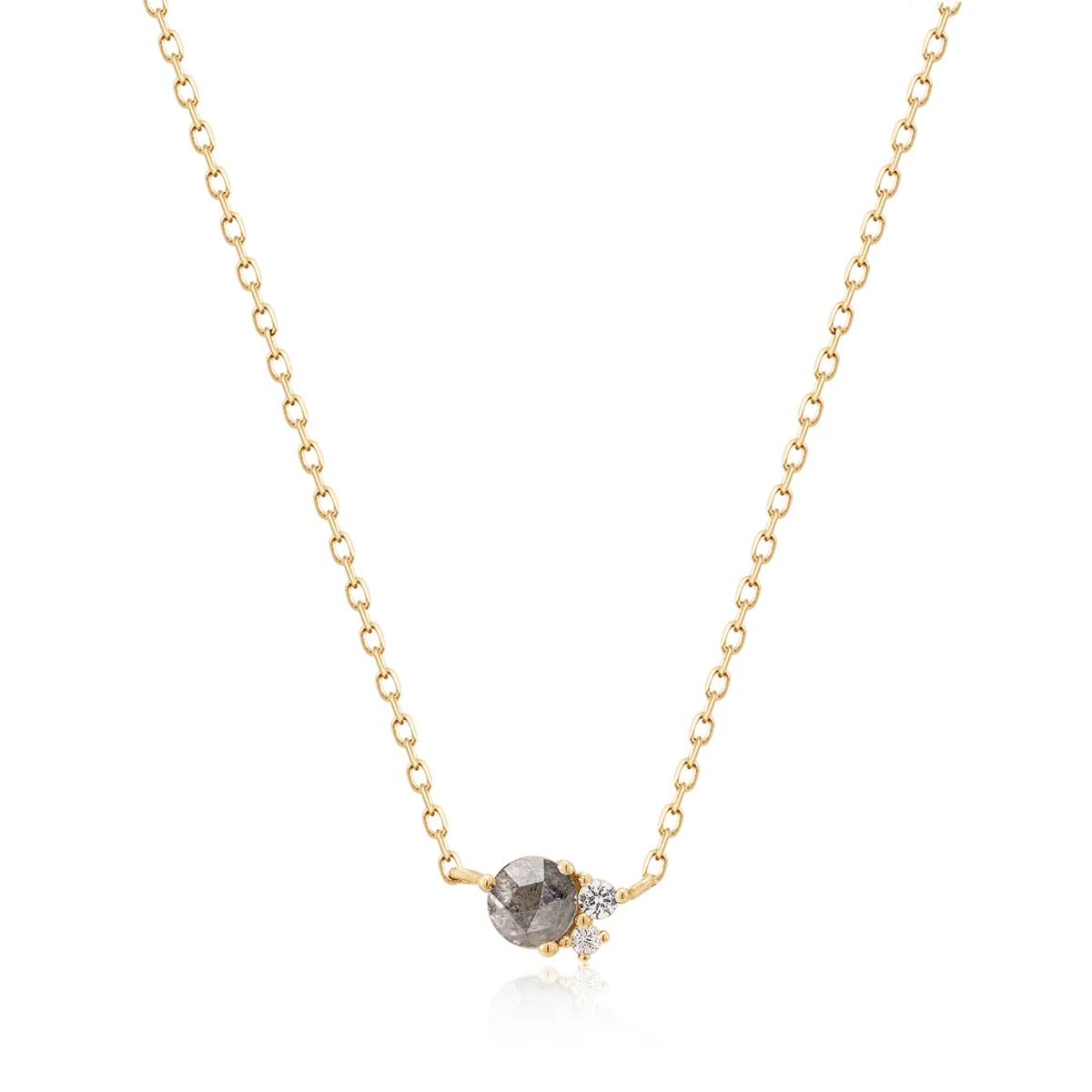 Aurelie Gi Twila Grey Diamond & White Sapphire Necklace