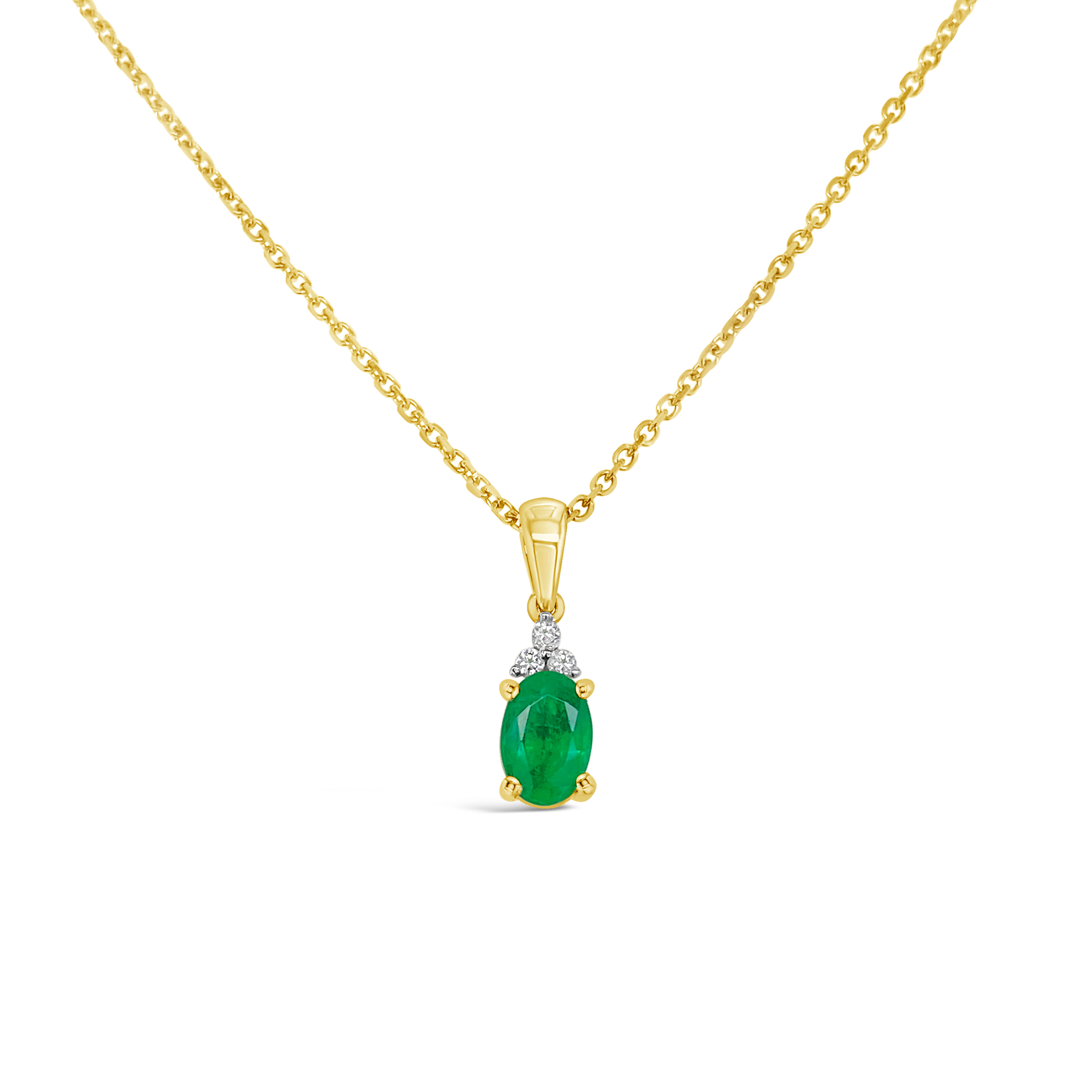 Irisa By Martin Binder Oval Emerald & Diamond Accent Necklace