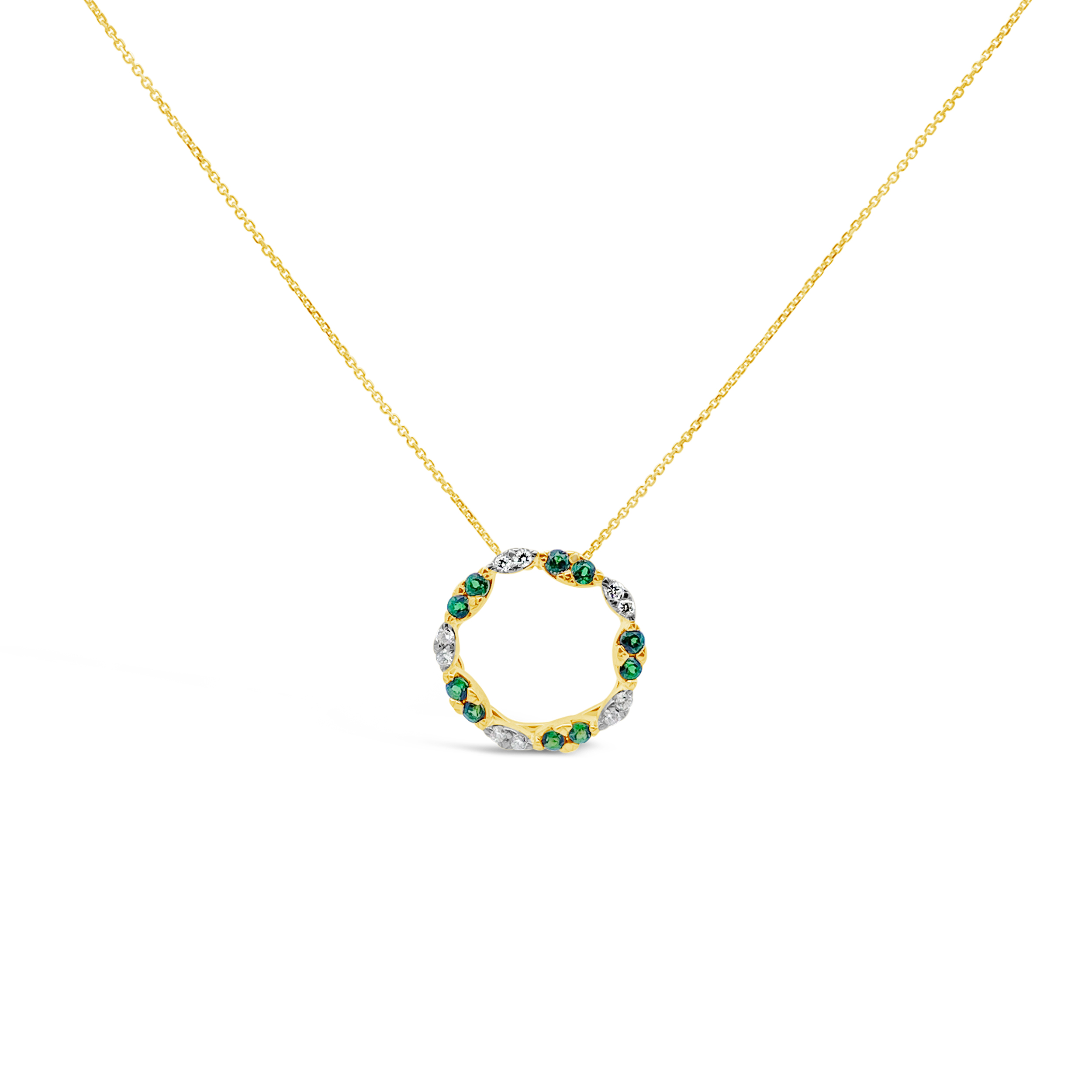 Irisa By Martin Binder Tsavorite Garnet & Diamond Open Circle Necklace