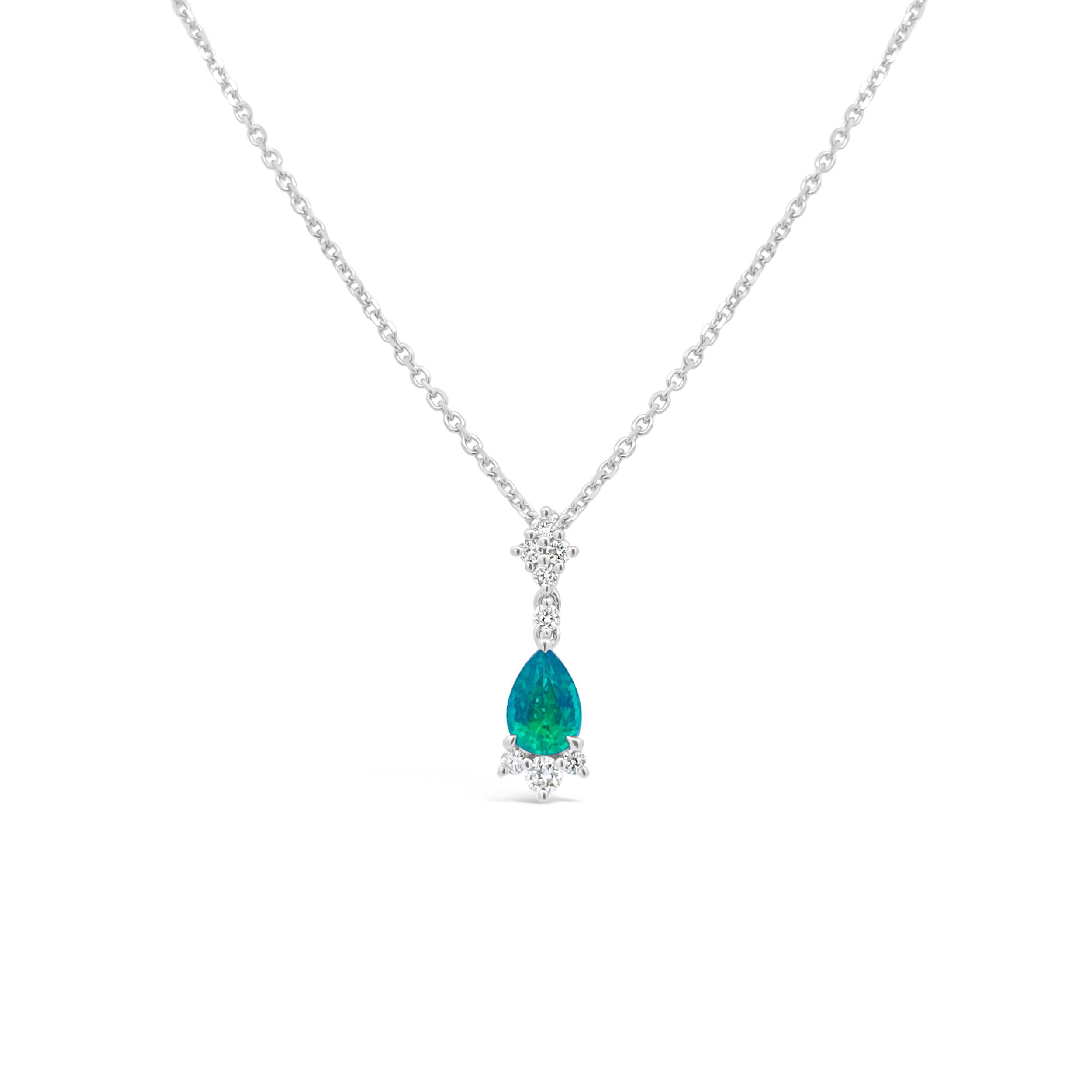 Irisa By Martin Binder Pear Emerald & Diamond Necklace