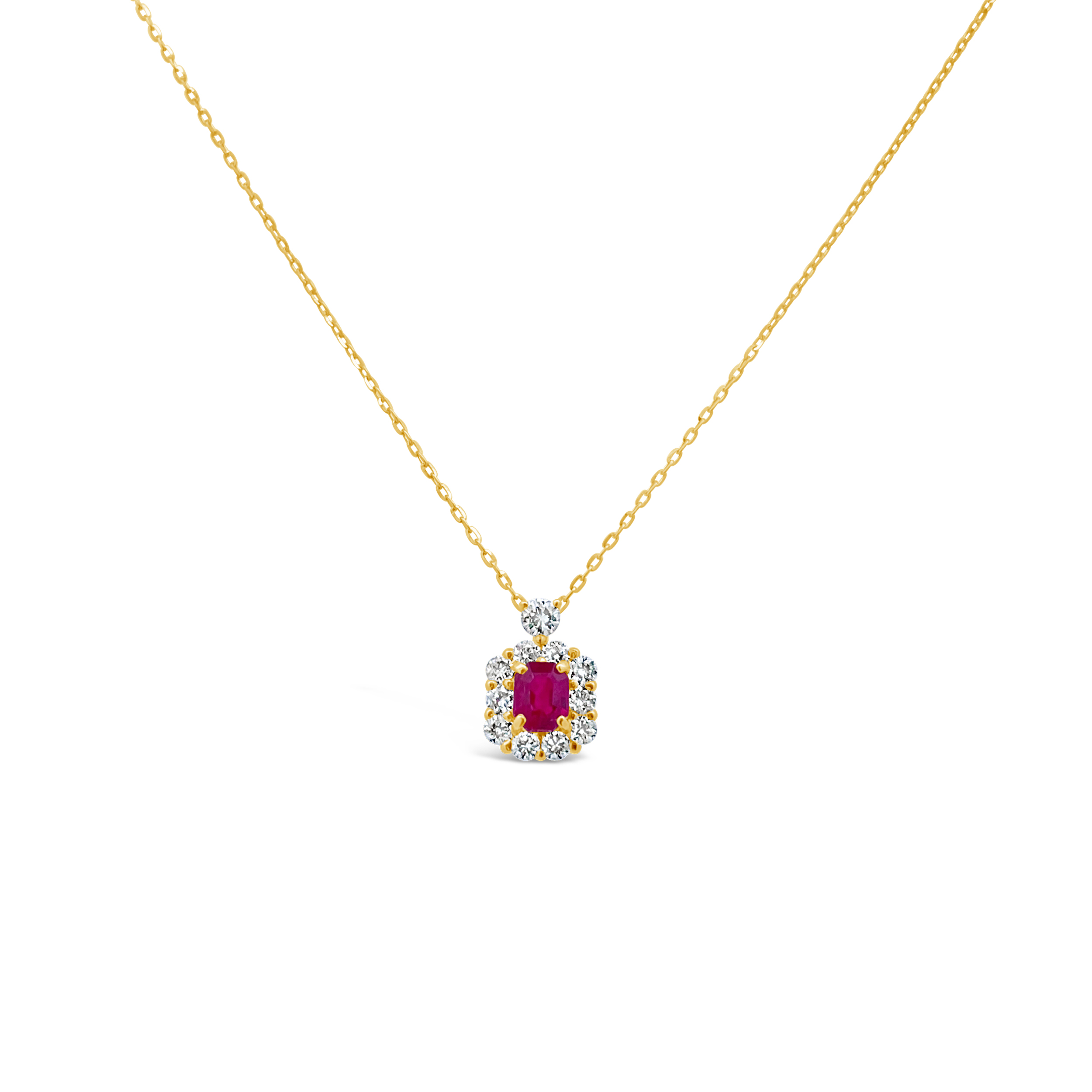 Irisa By Martin Binder Ruby & Diamond Halo Necklace