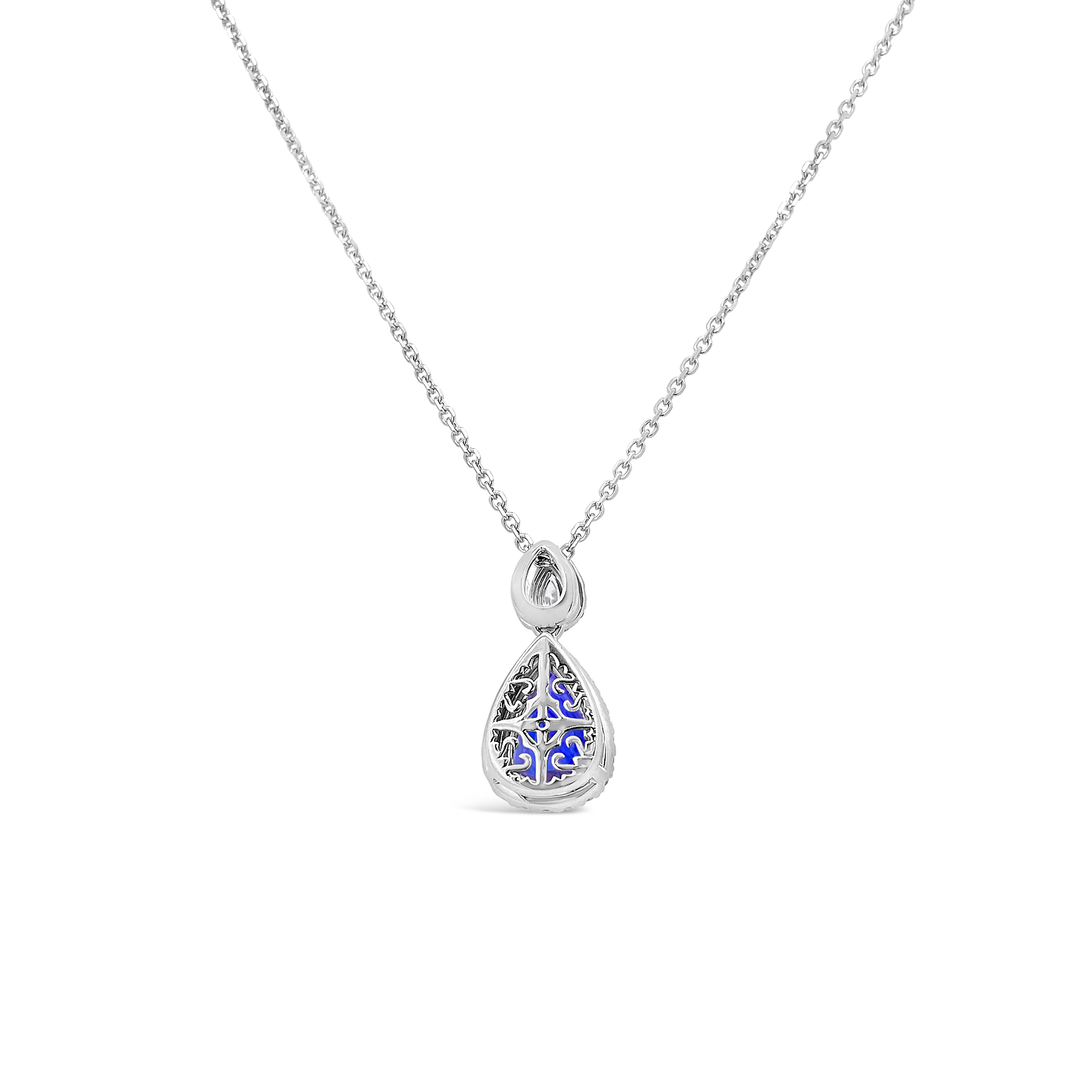 Irisa By Martin Binder Pear Blue Sapphire & Diamond Necklace