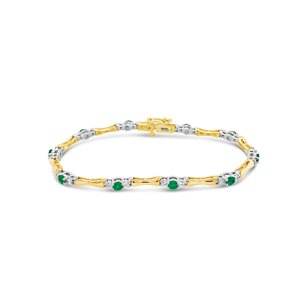 Irisa By Martin Binder Emerald & Diamond Station Bracelet