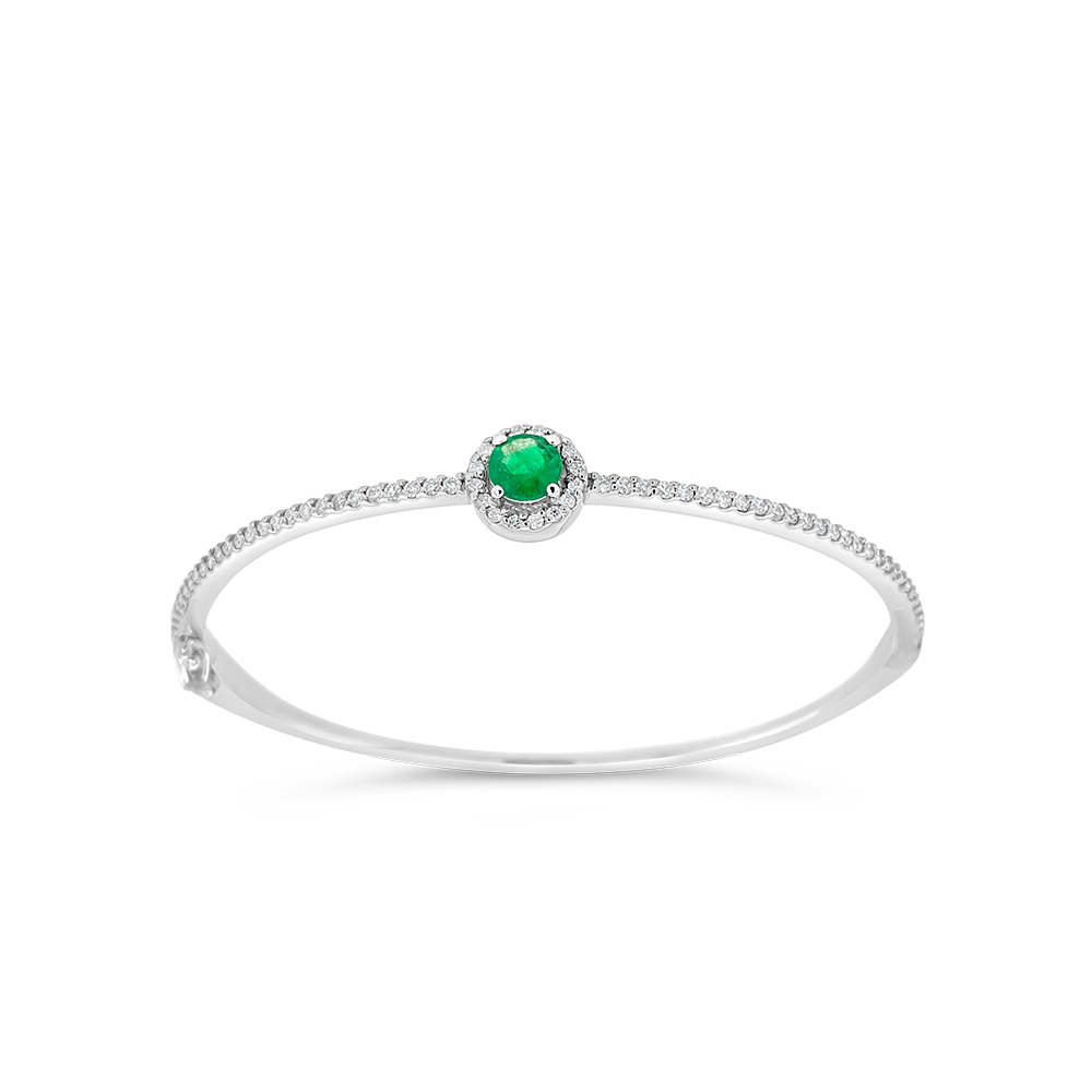 Irisa By Martin Binder Emerald & Diamond Bangle Bracelet