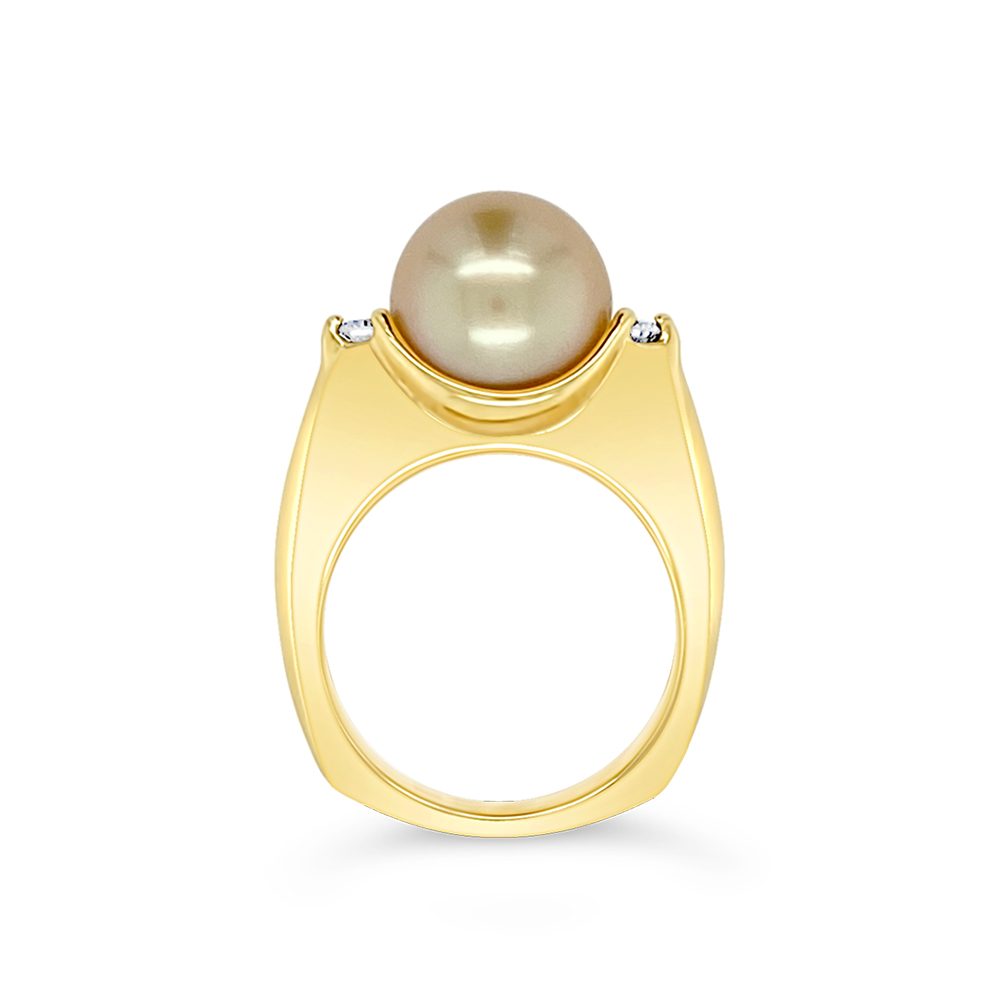 Miyana By Martin Binder Golden South Sea Pearl & Diamond Ring