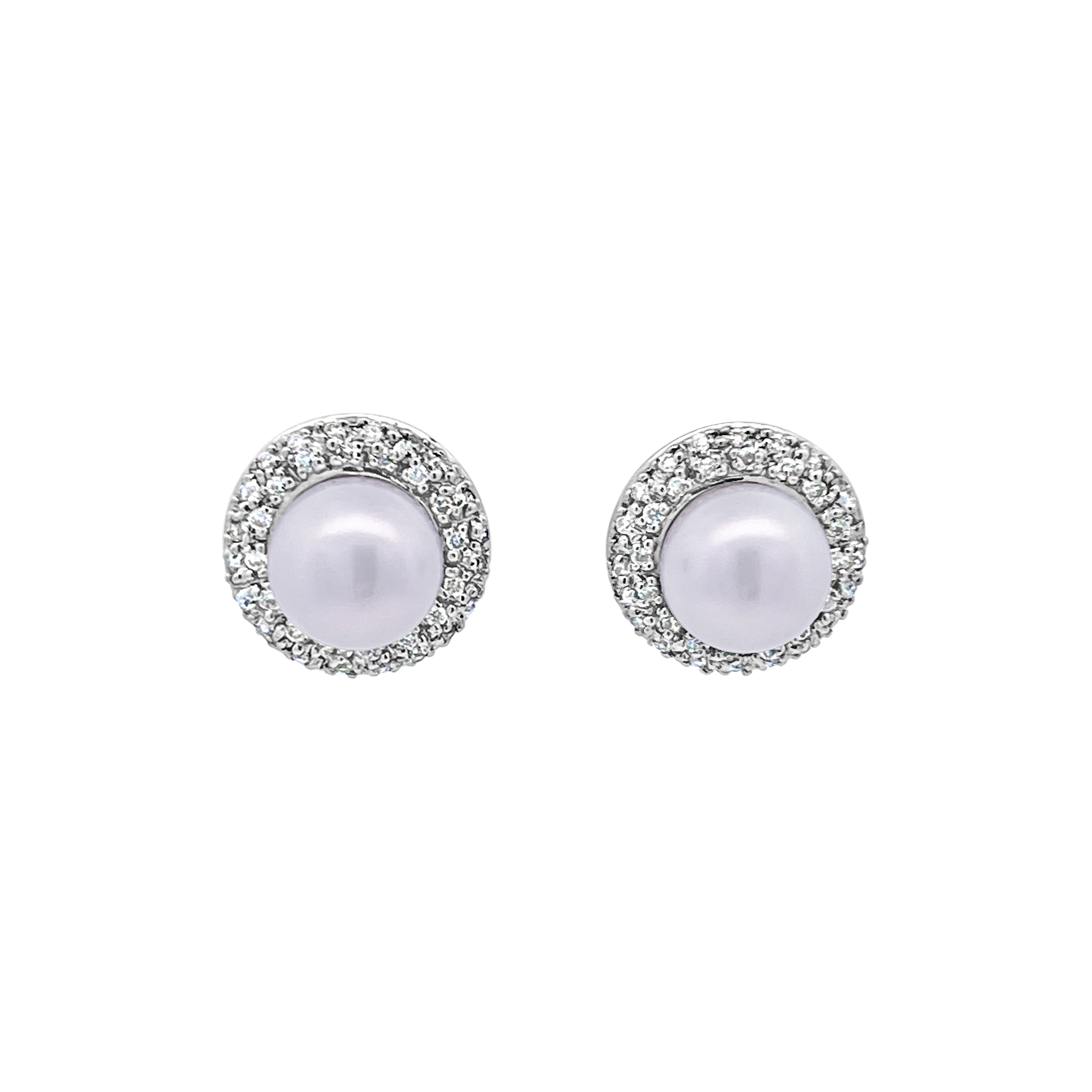 Miyana By Martin Binder Akoya Pearl & Diamond Halo Earrings