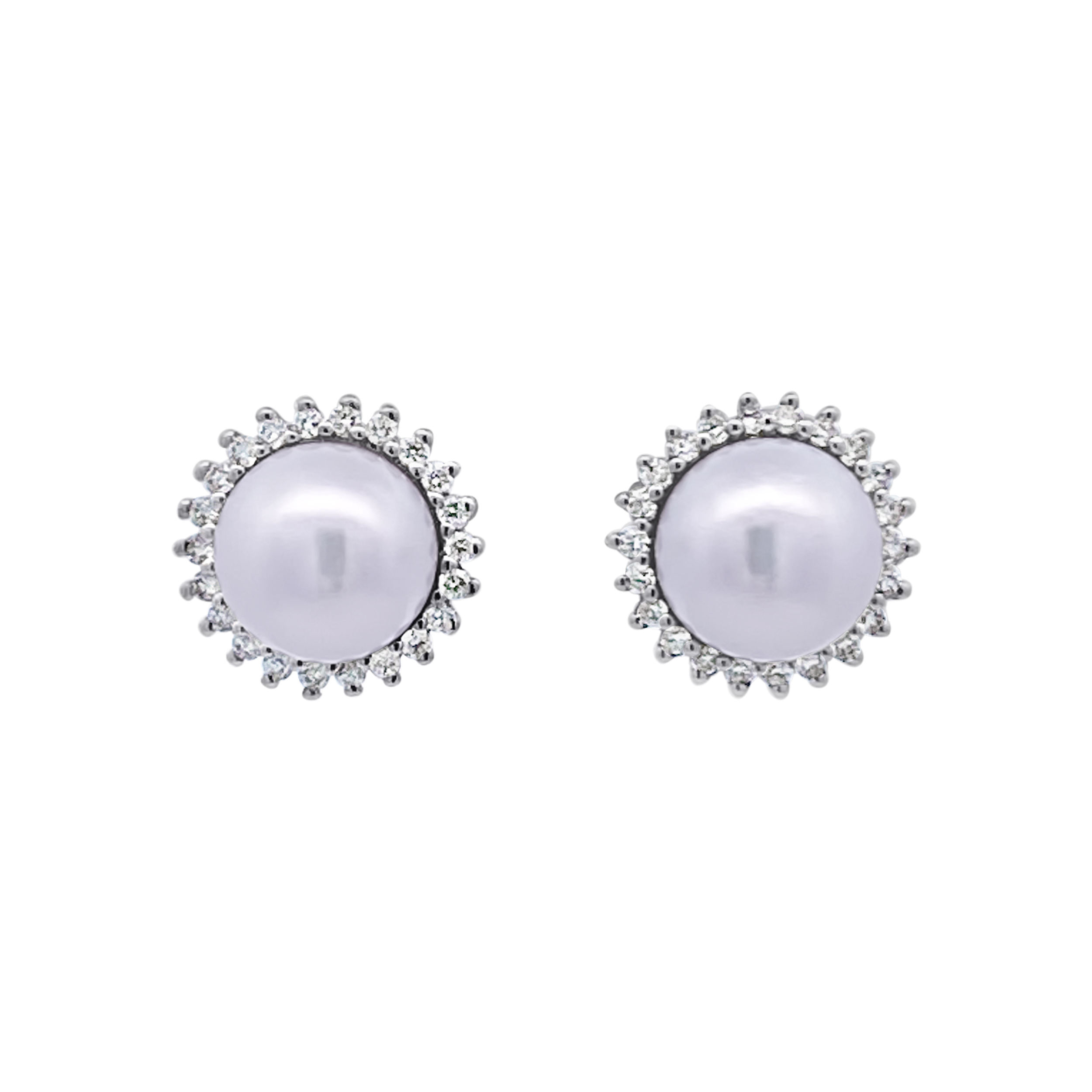 Miyana By Martin Binder Akoya & Diamond Halo Earrings