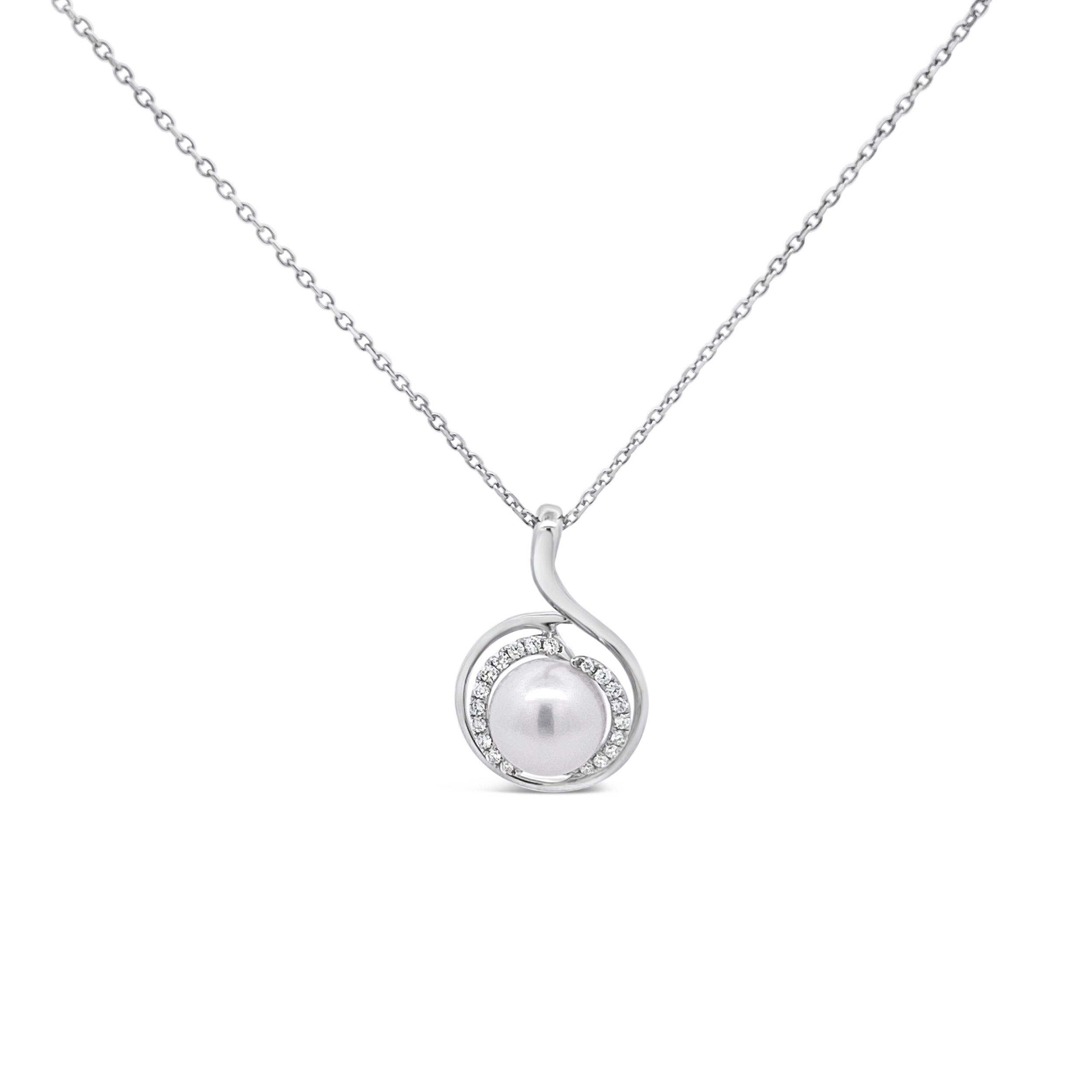 Miyana By Martin Binder Akoya Pearl & Diamond Halo Pendant