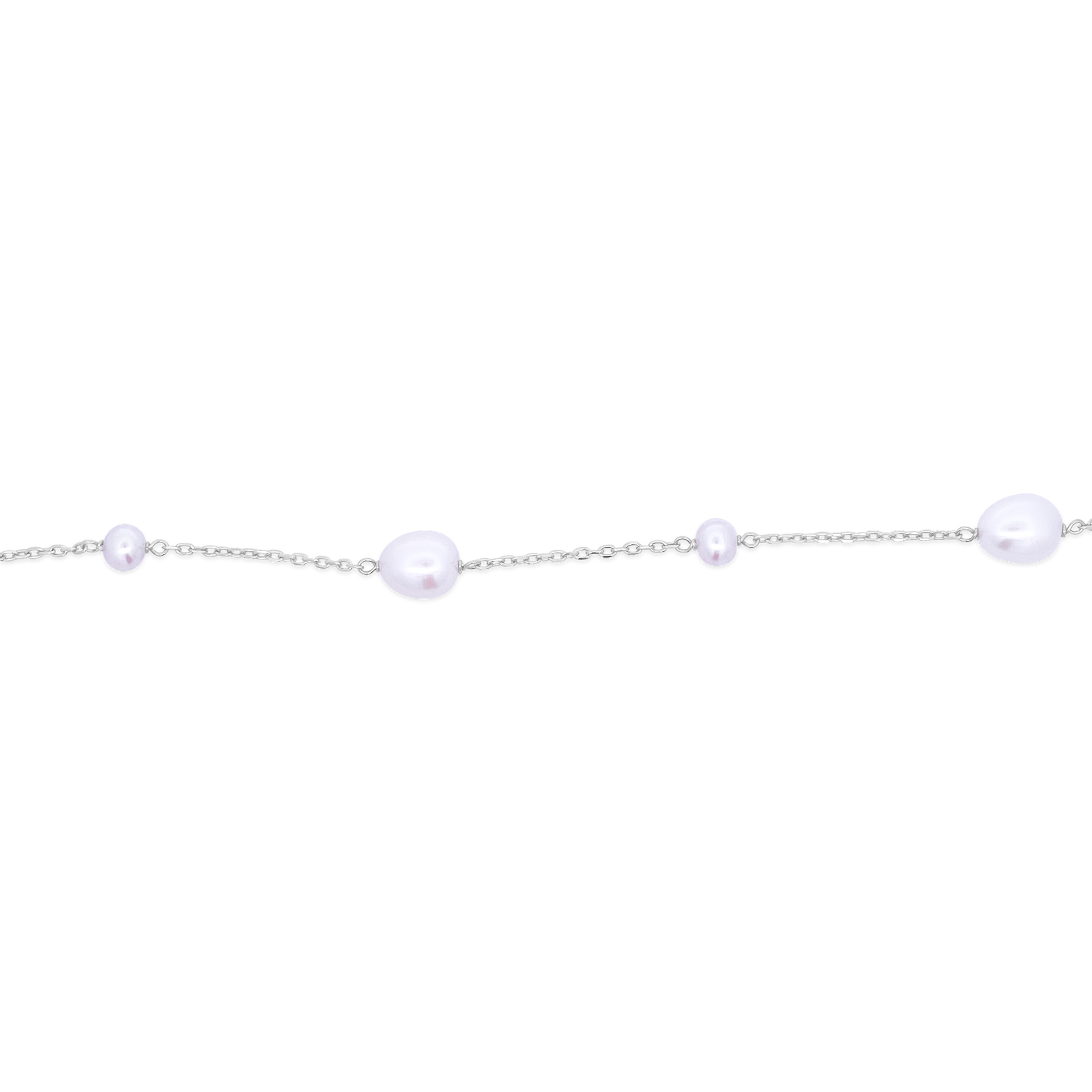 Miyana By Martin Binder Sterling Pearl Station Bracelet