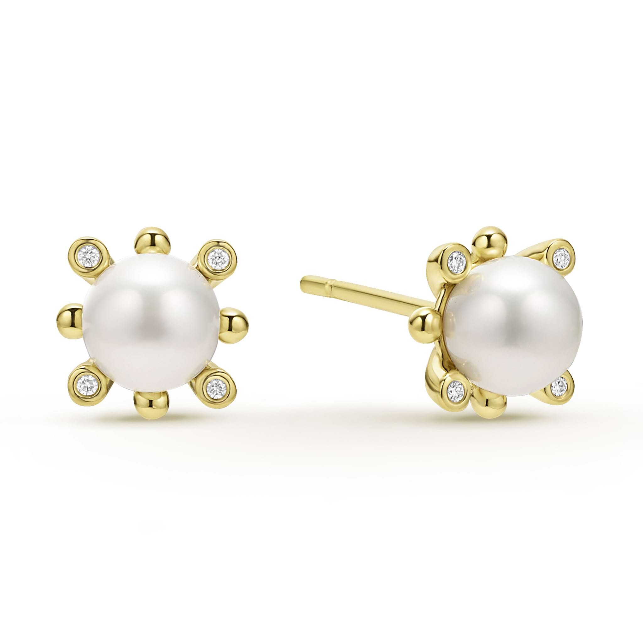 Lagos Luna Fleur Pearl Stud Earrings