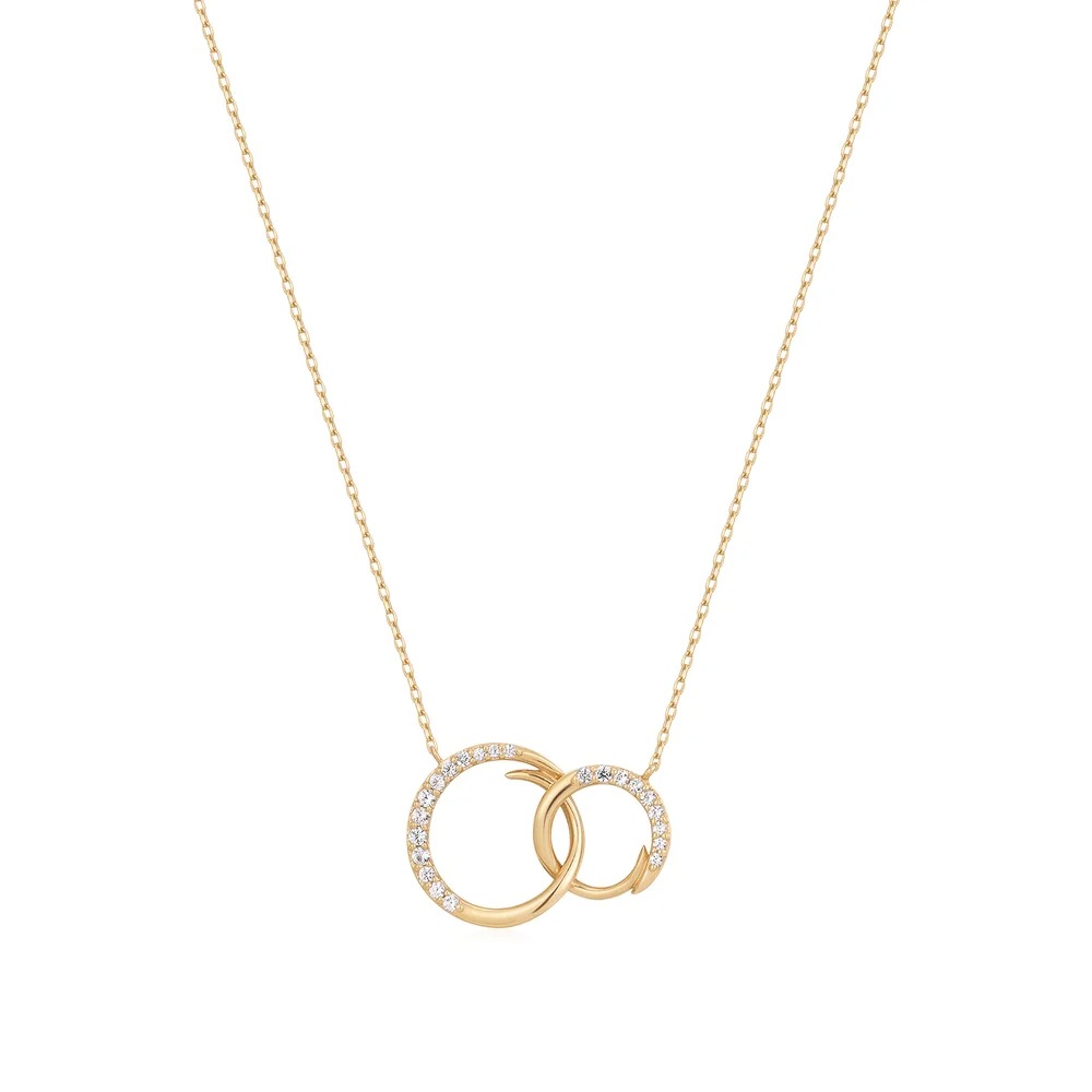 Aurelie Gi Harper White Sapphire Interlinked Swirls Necklace